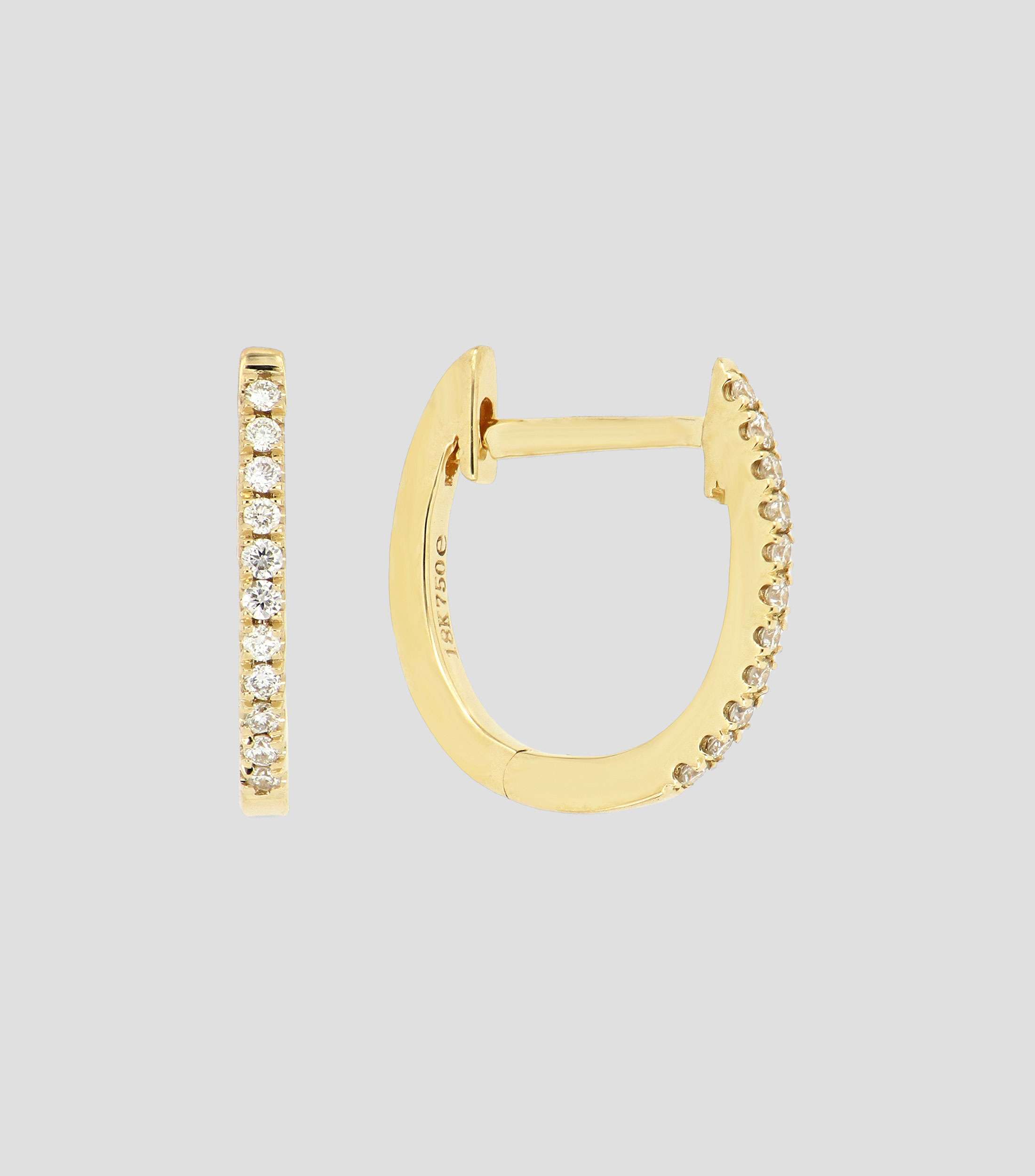 Aretes en oro amarillo de 18 Kts con diamantes Mujer