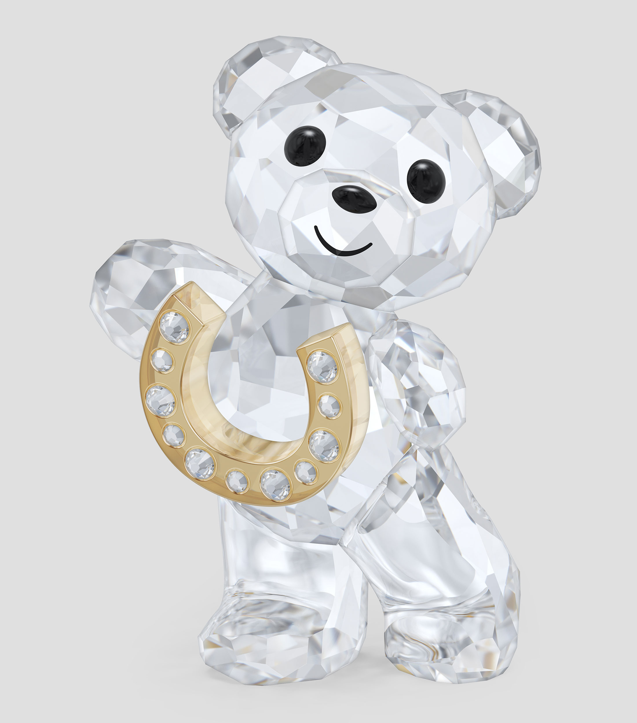 Figura decorativa Kris Bear Lucky Horseshoe en cristal