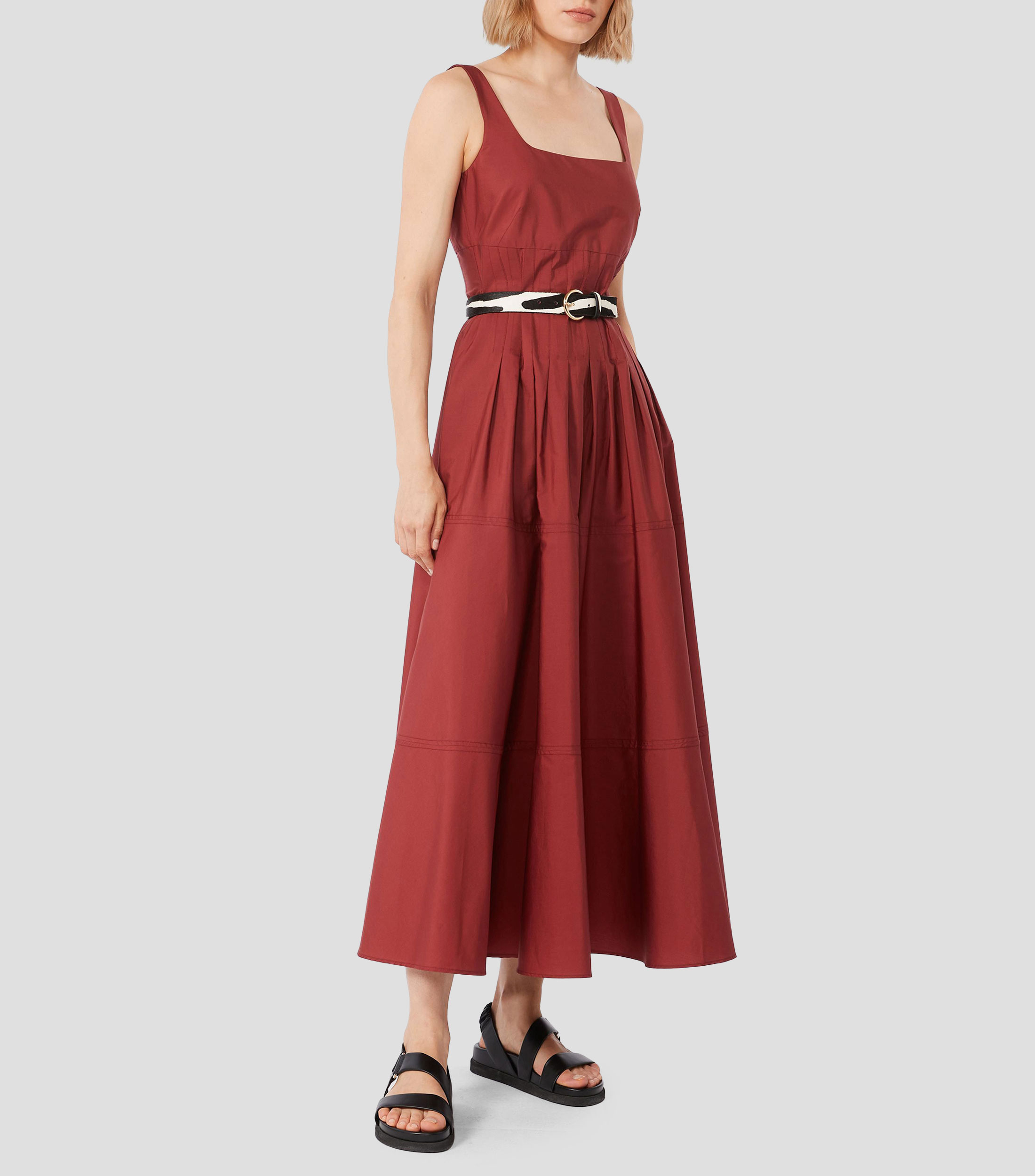 Vestido largo liso Mujer
