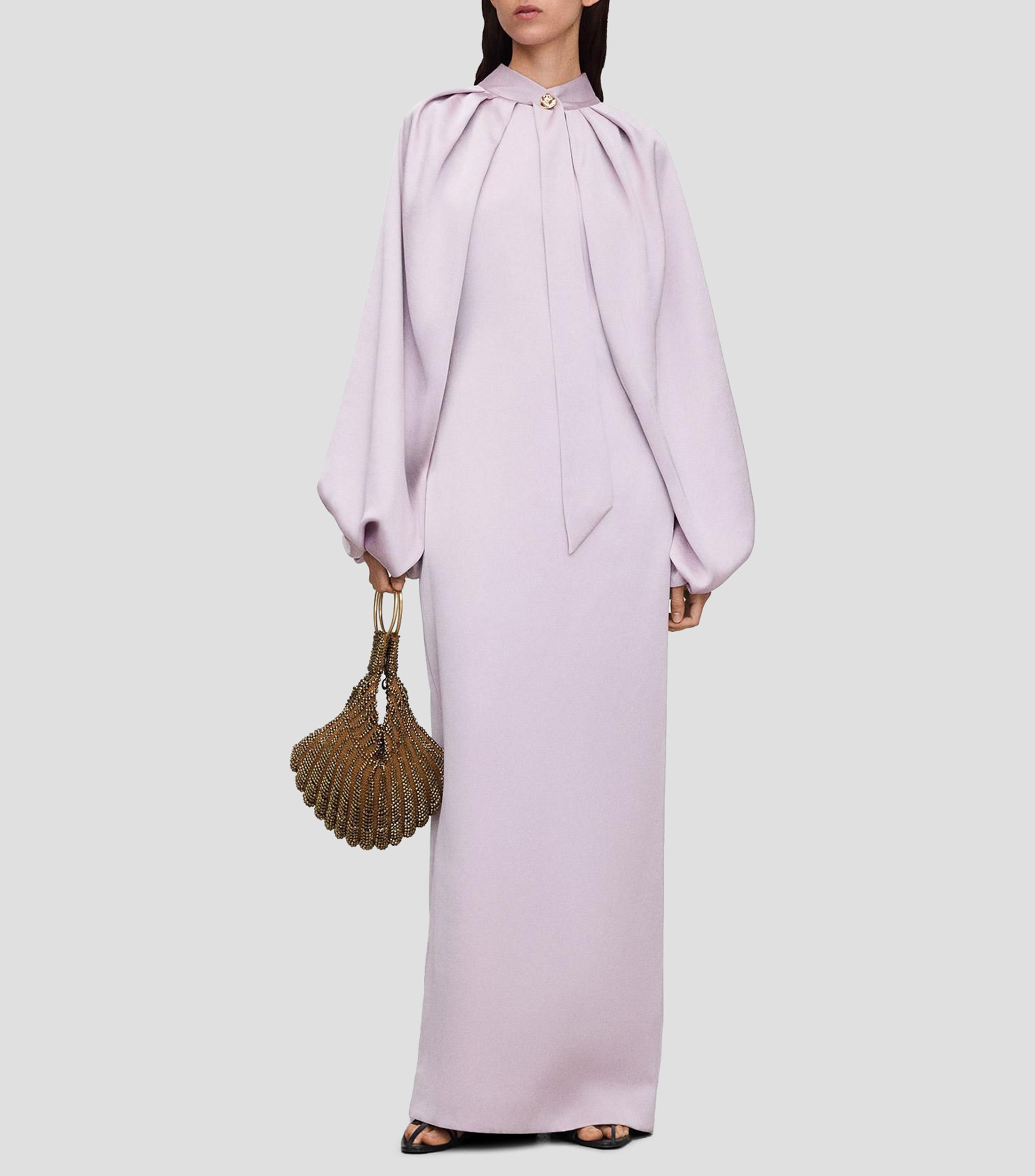 Vestido largo liso Mujer