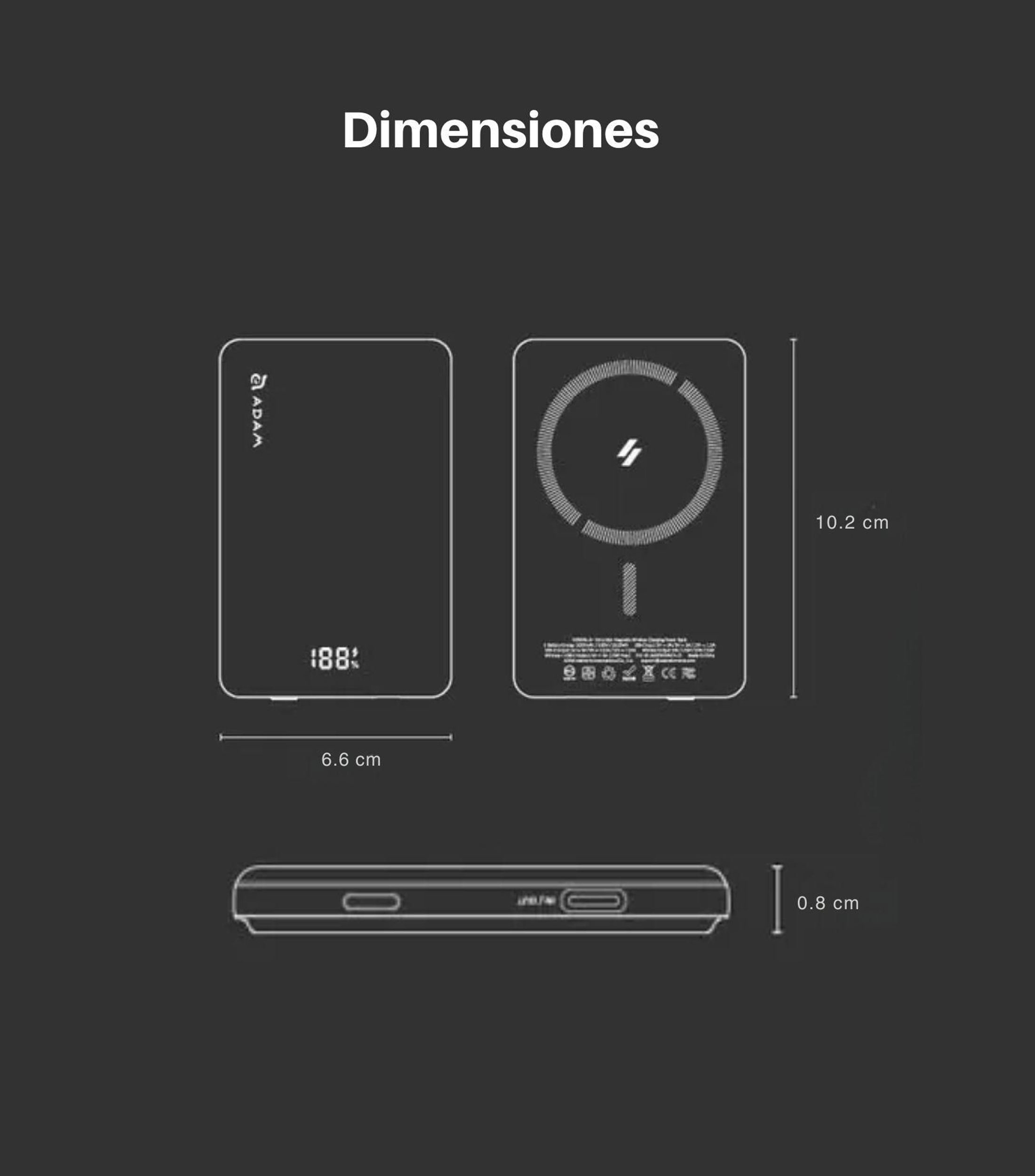 Batería portátil VIONTA L5, 5,000 mAh, Azul