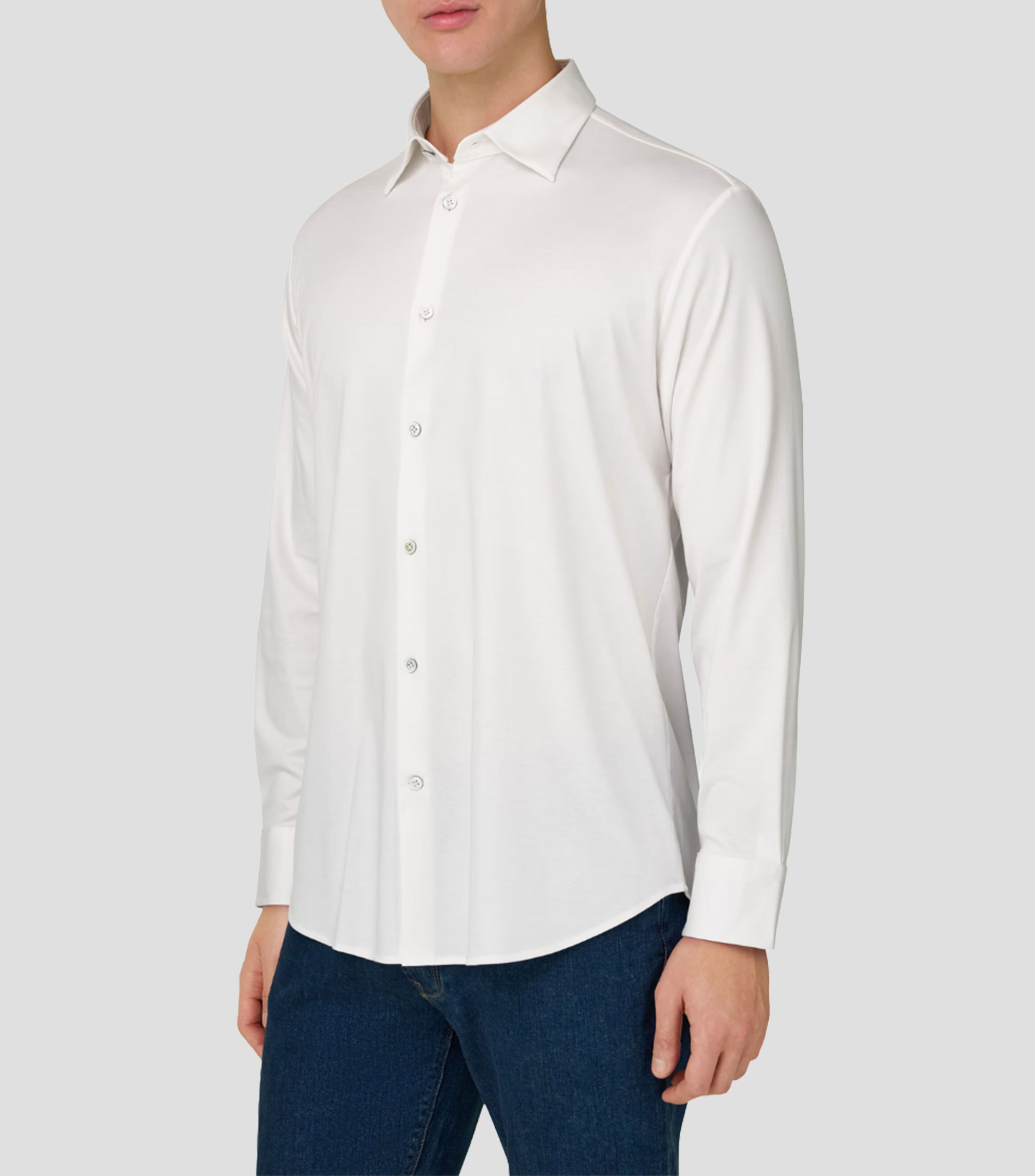 Camisa de vestir lisa manga larga Hombre