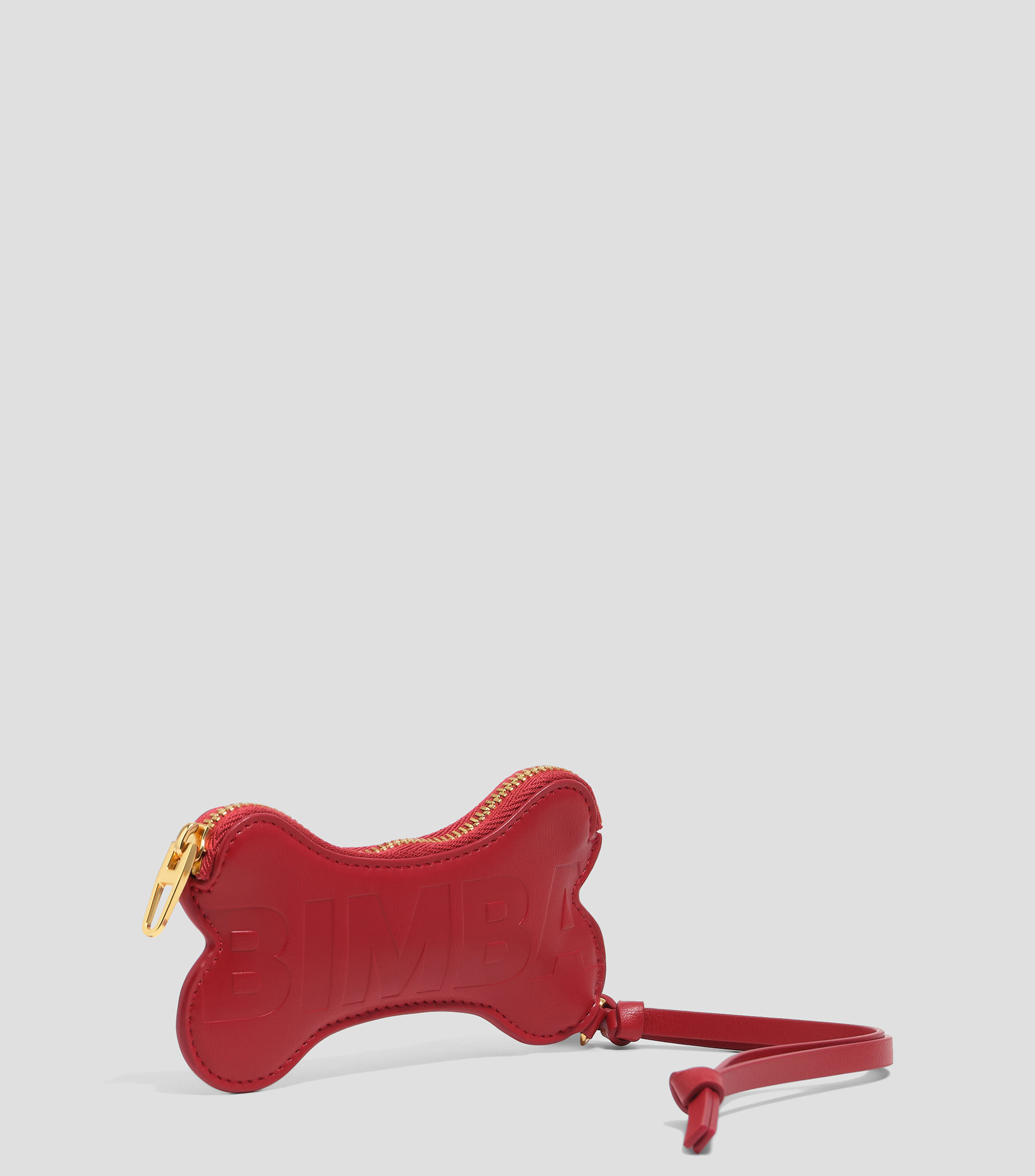 Monedero charm hueso en piel rojo Mujer