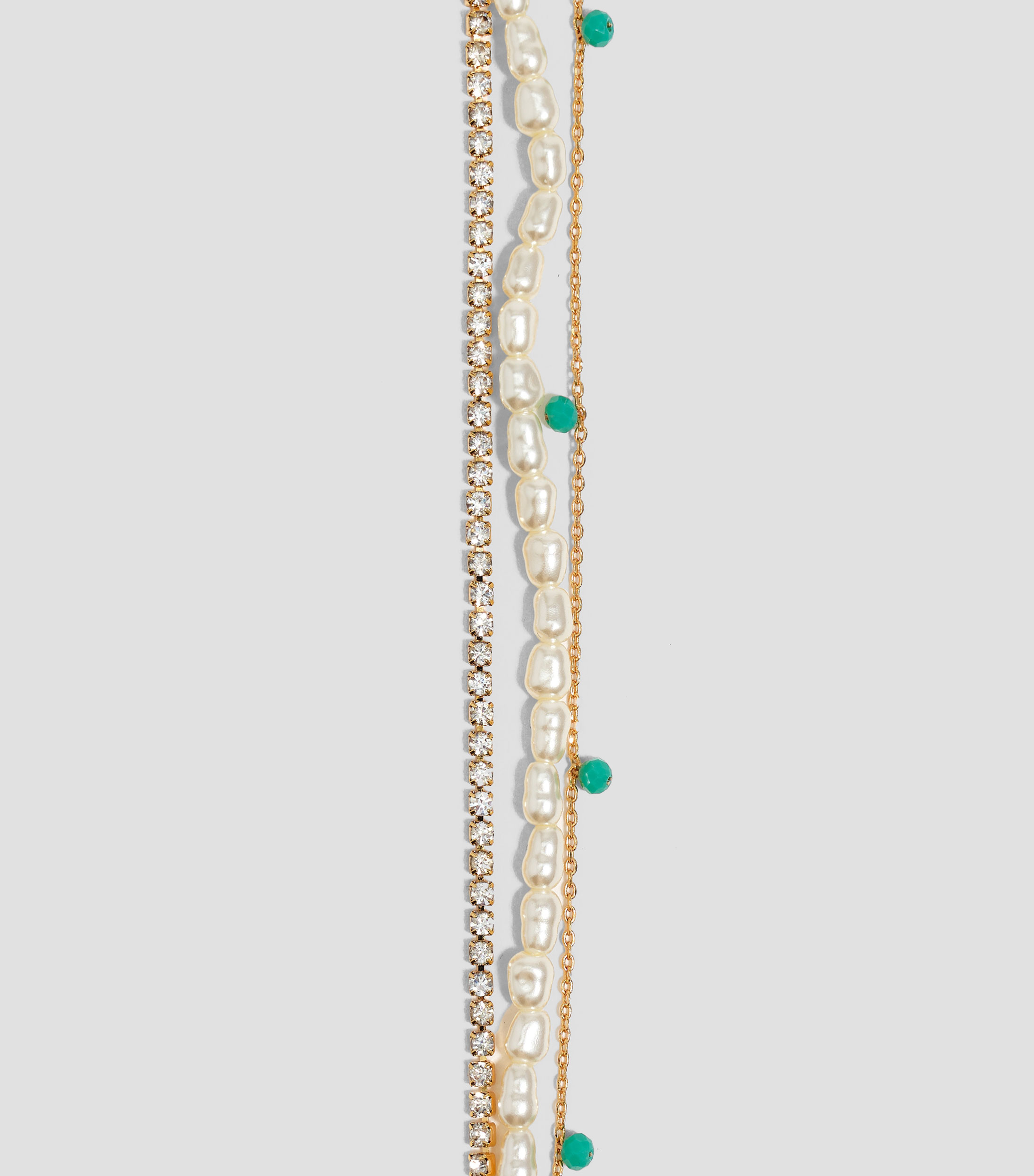 Pulsera Doble Corazon y Perlas Mujer
