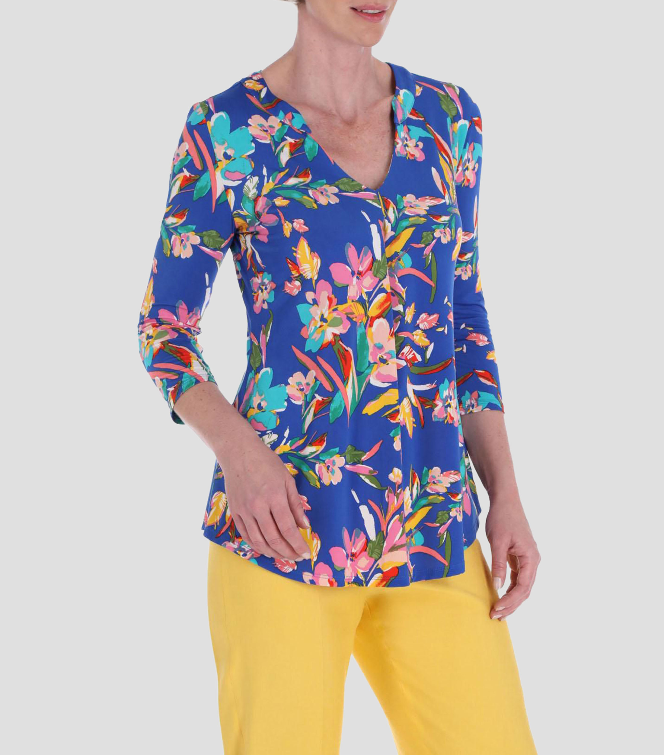 Blusa estampada manga 3/4 línea Petite Mujer