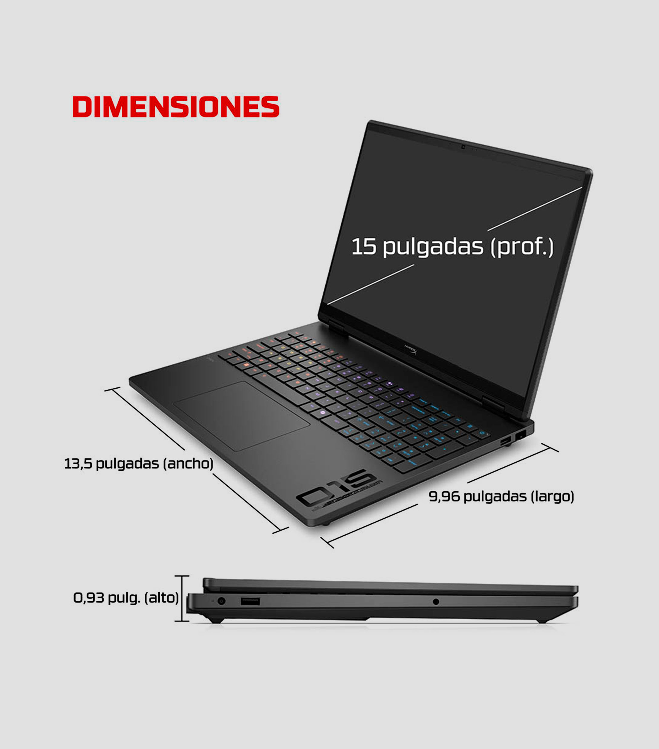 Laptop Gaming, HyperX OMEN 15.3", NVIDIA GeForce RTX 5070, Intel Core i7, RAM 16 GB, 512 GB SSD, Negro