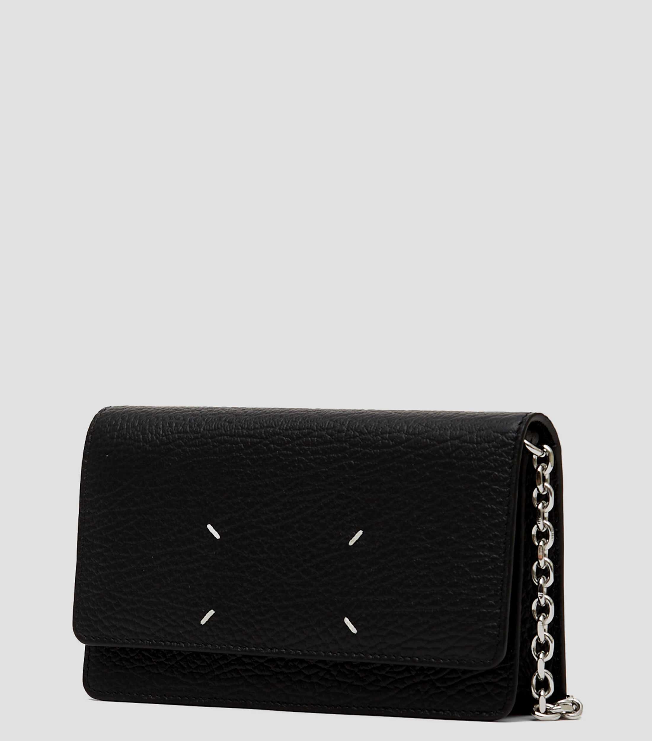 Cartera en piel negra granulada Hombre