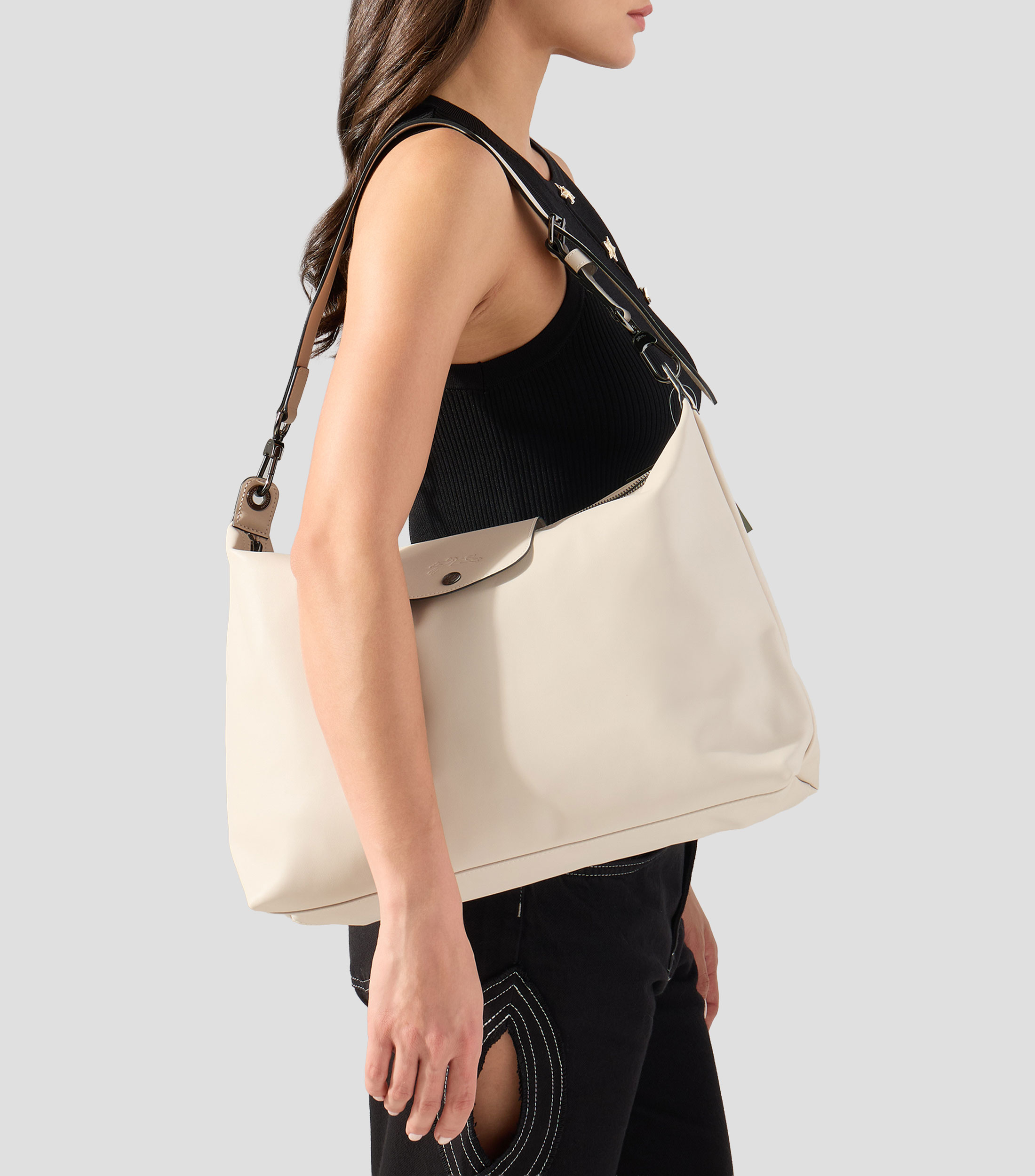 Bolsa hobo hueso en piel Le Pliage Xtra lisa Mujer