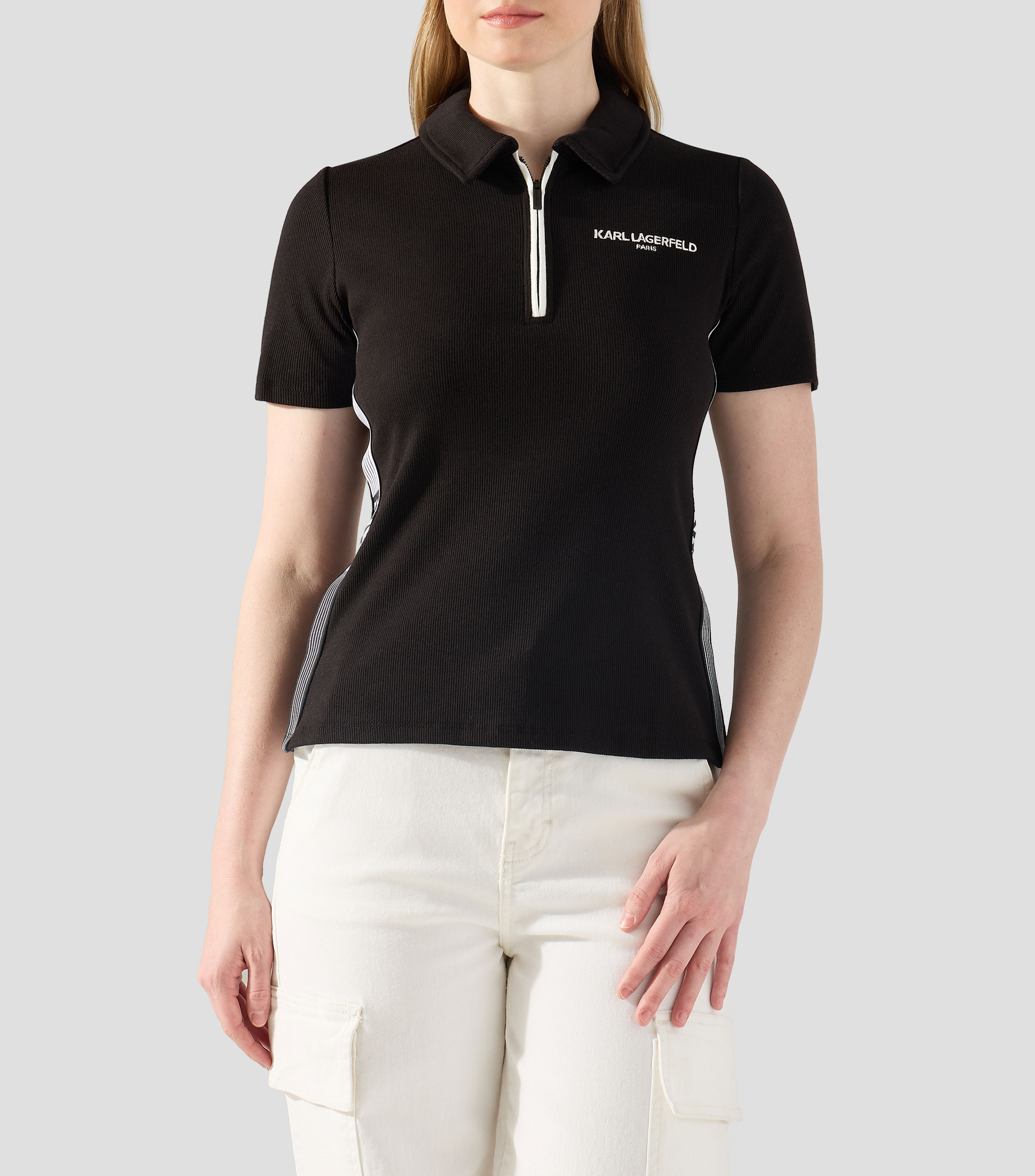 Blusa lisa con manga corta Mujer