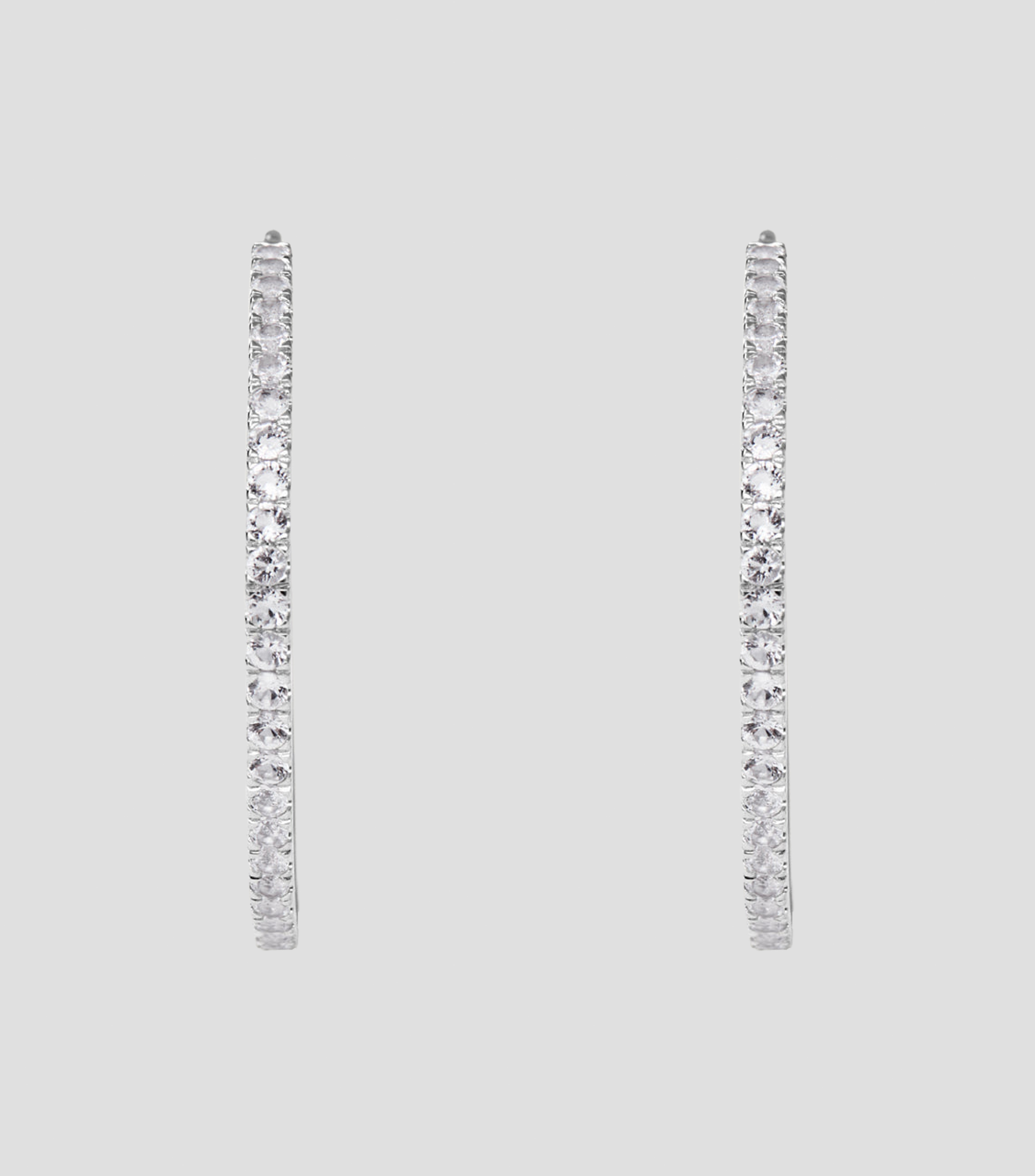Pendientes aro grande en Plata .925 con topacios Mujer