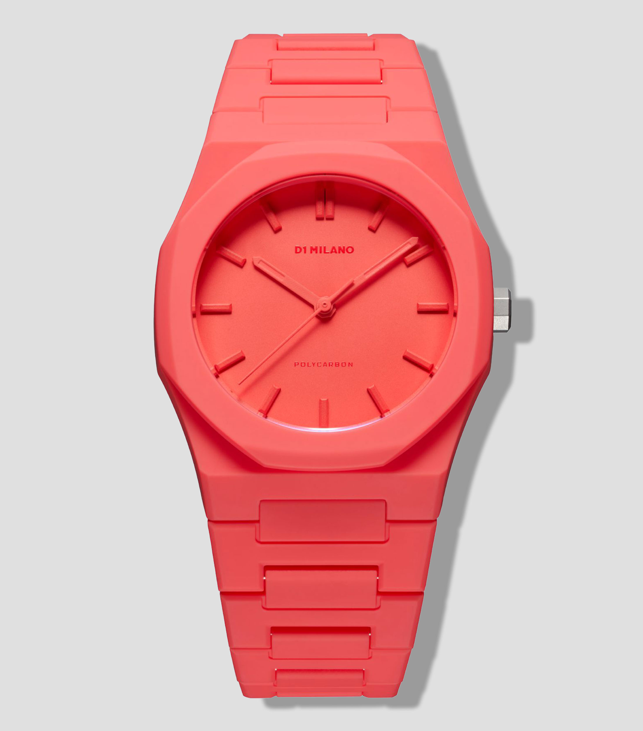 Reloj Unisex Coral Polycarbon Moderno Rojo