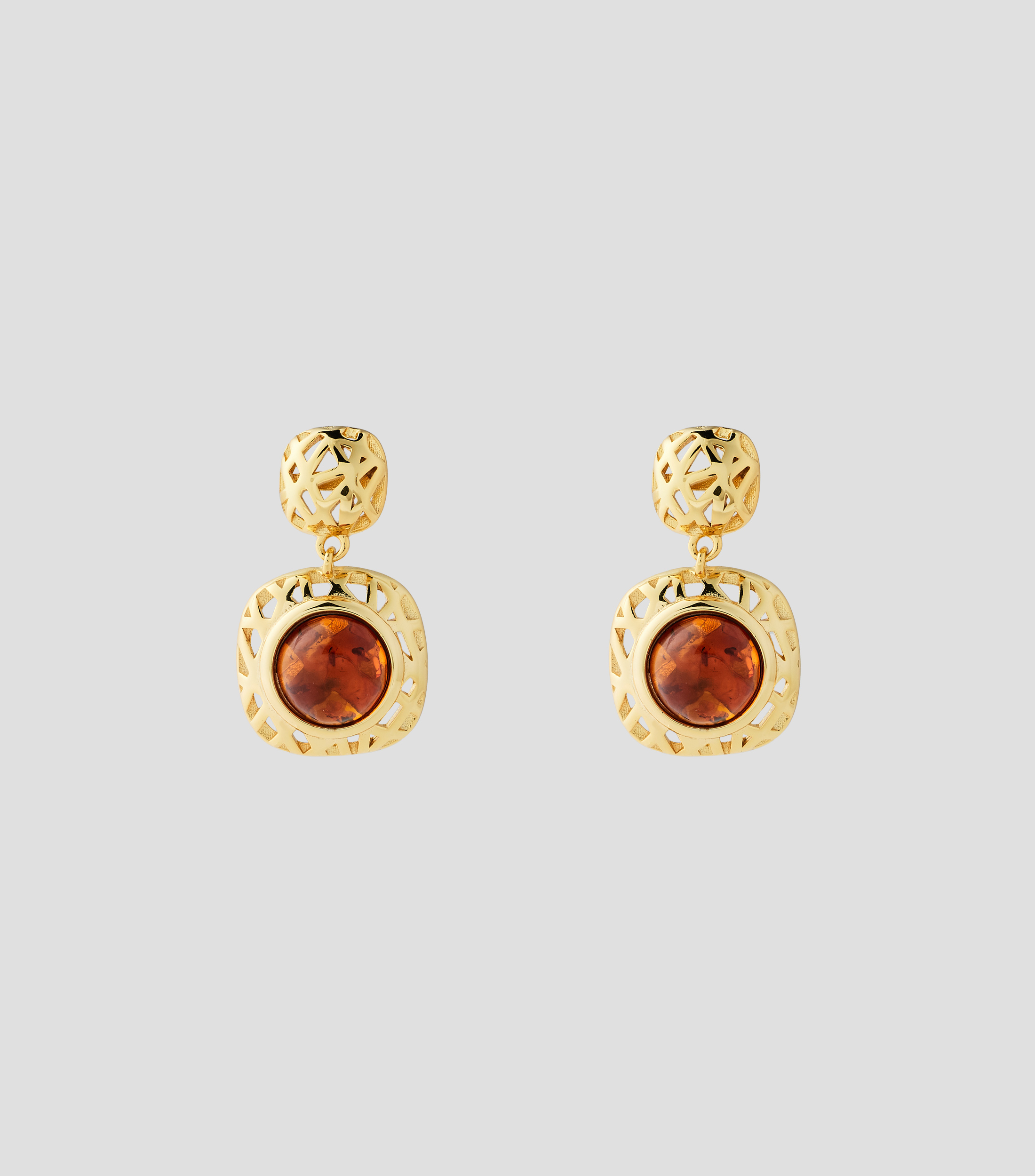 Aretes en Plata .925 con ámbar Mujer