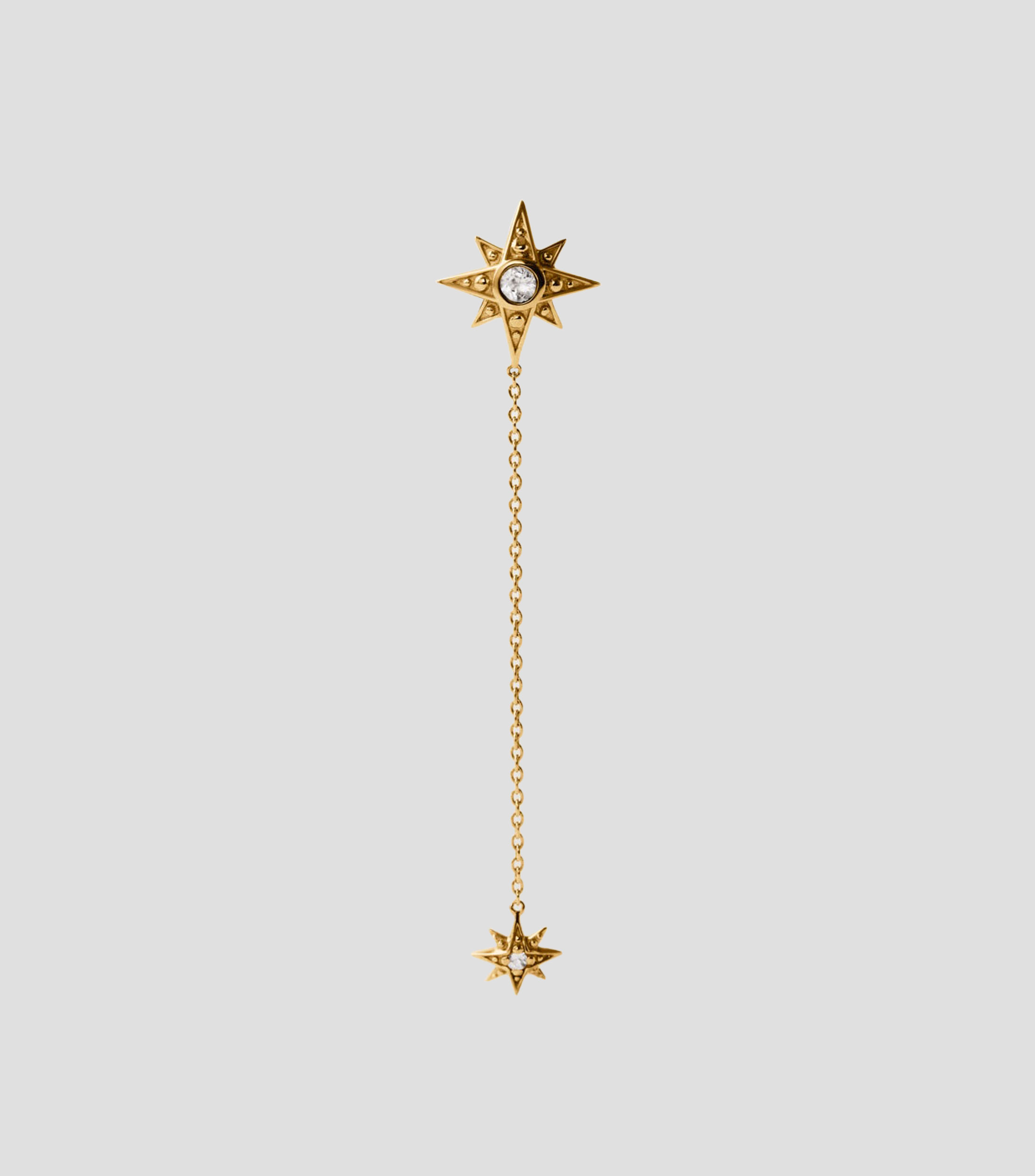 Pendientes largos en Plata .925 con topacios estrella Mujer