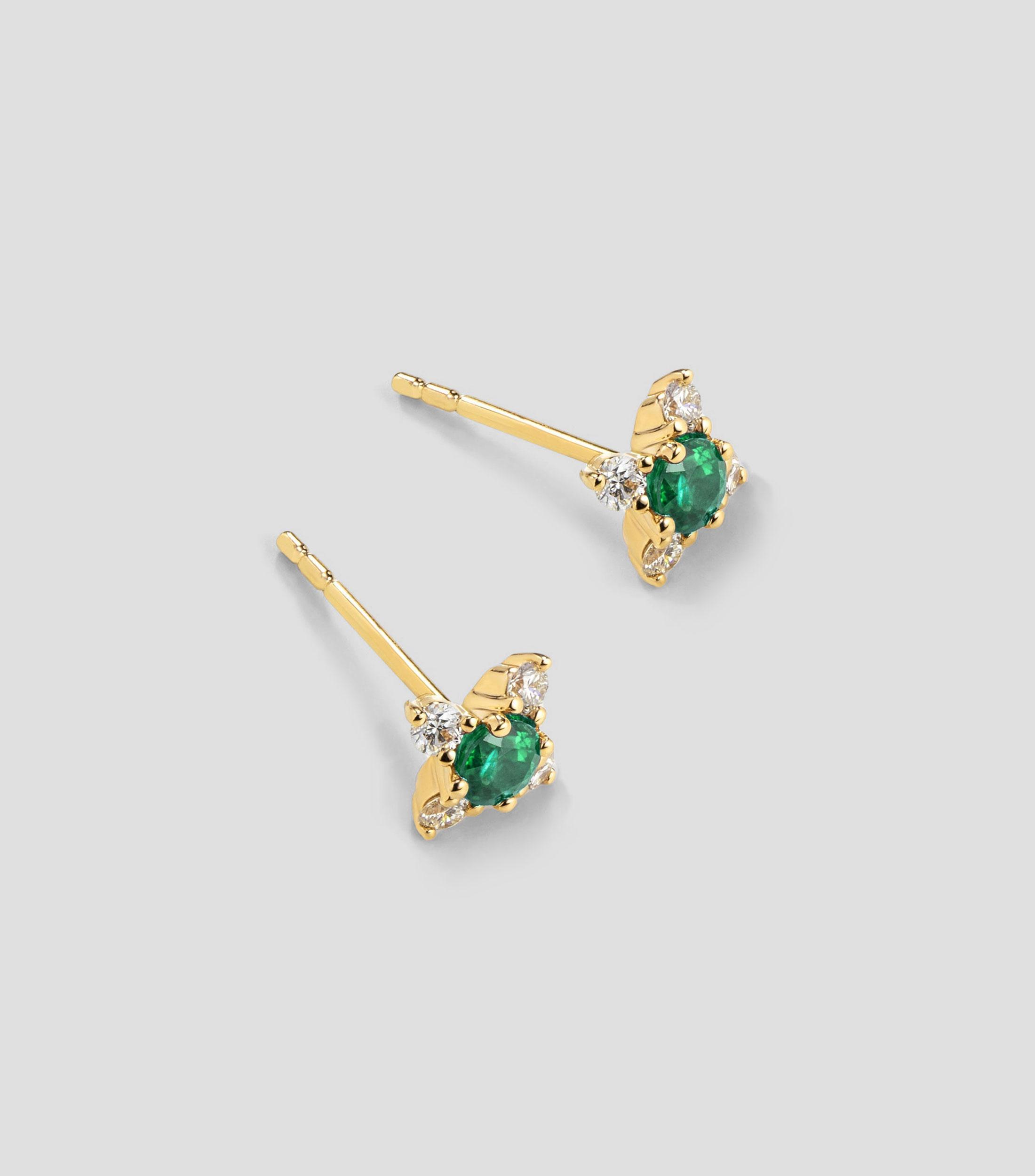 Aretes en Oro amarillo de 18 Kilates con esmeralda y diamantes Saiph Mujer