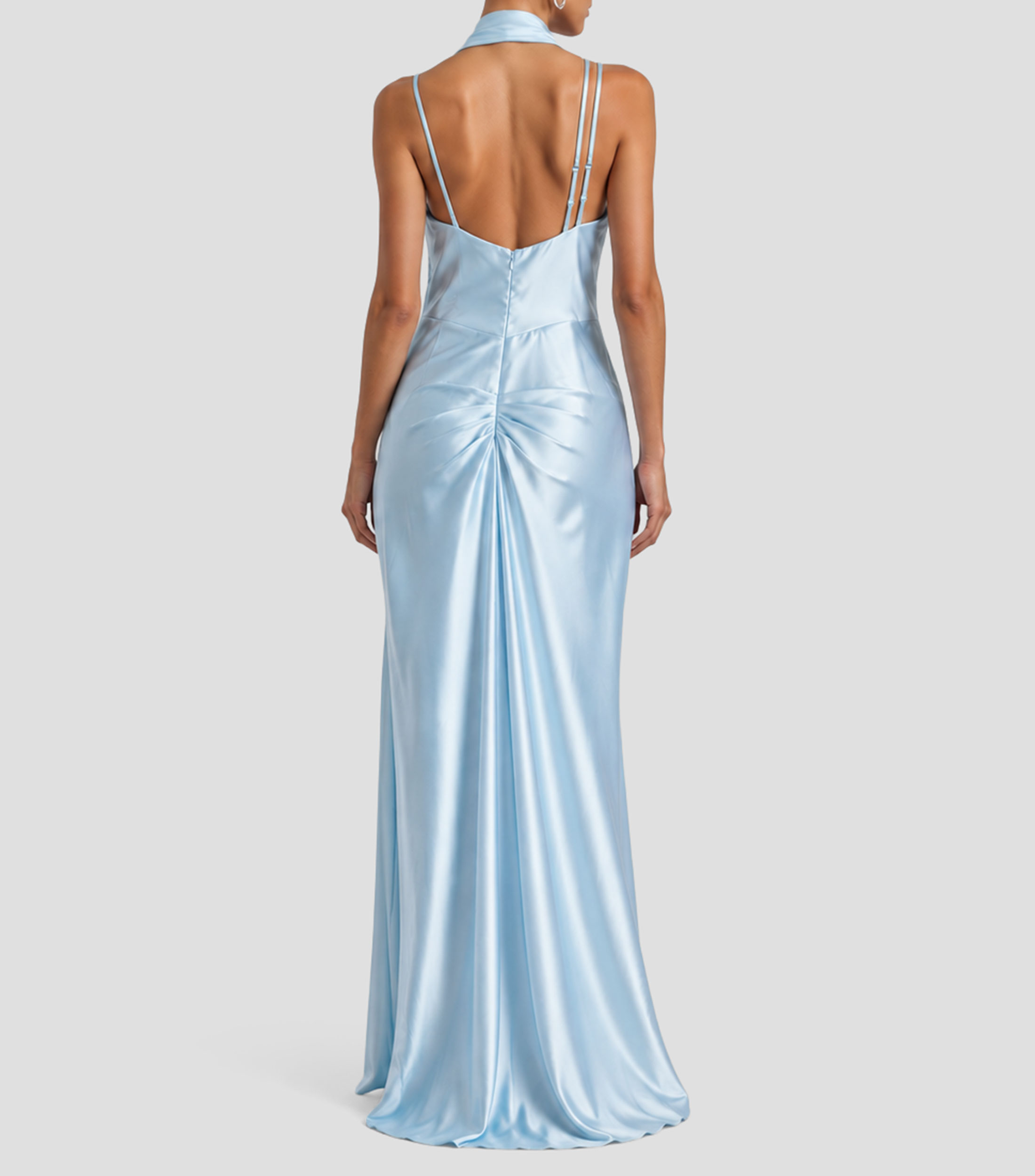 Vestido largo liso Mujer