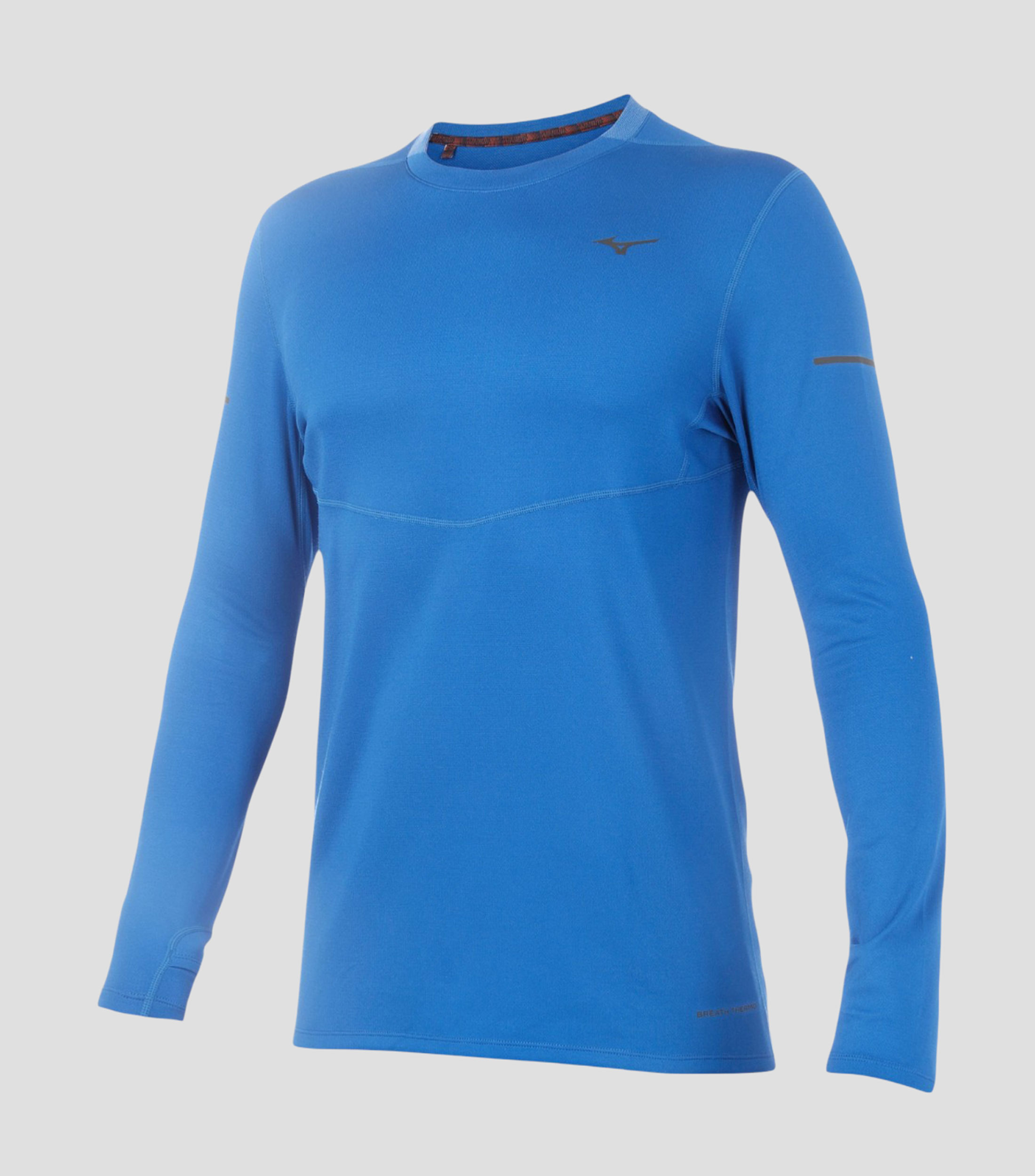 Playera para correr cuello redondo manga larga lisa Hombre