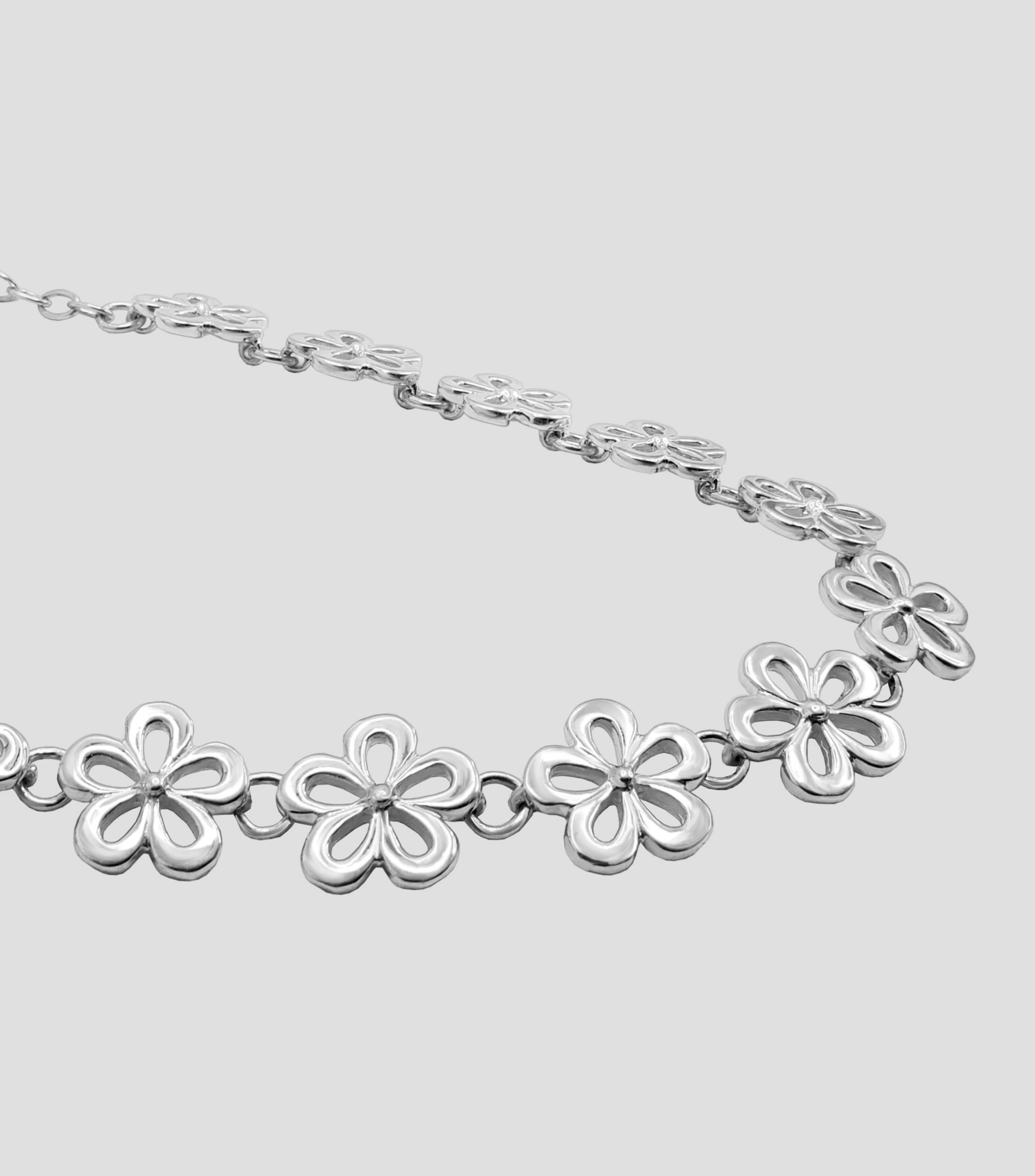 Collar Alegría 12 flores en plata .925 Mujer