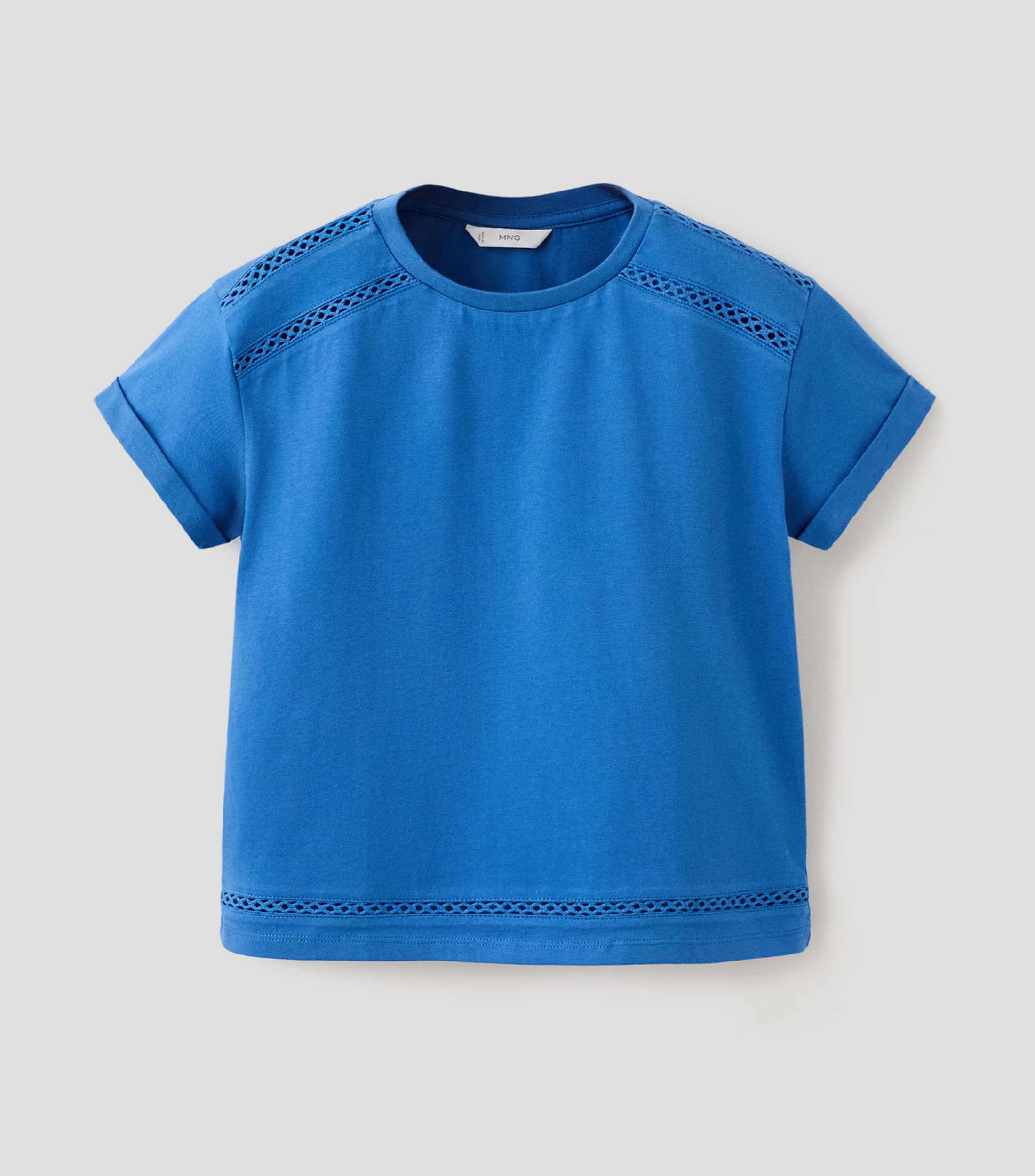 Playera cuello redondo manga corta con microdiseños Niña