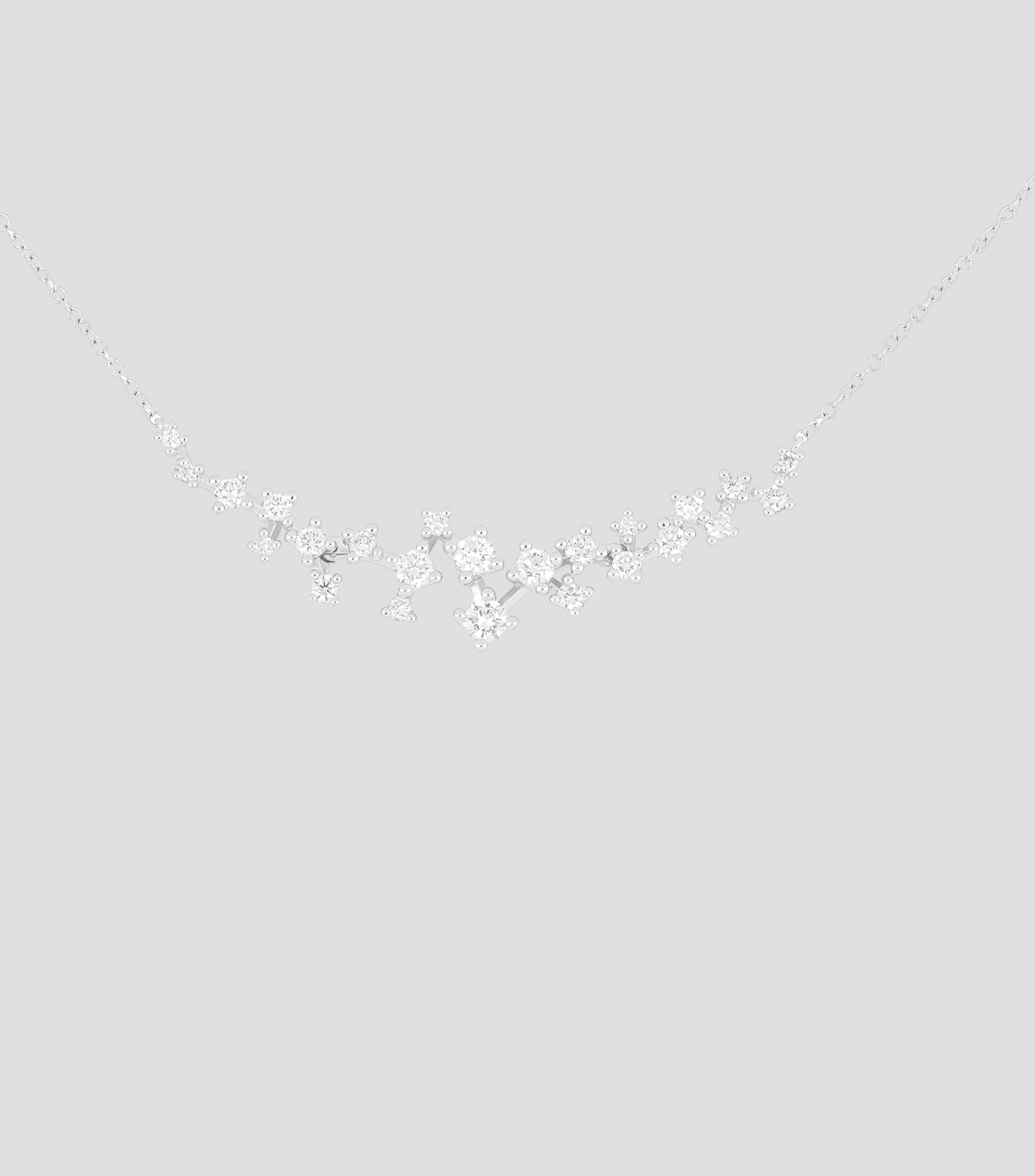 Gargantilla en oro blanco de 14 kilates con diamantes Mujer