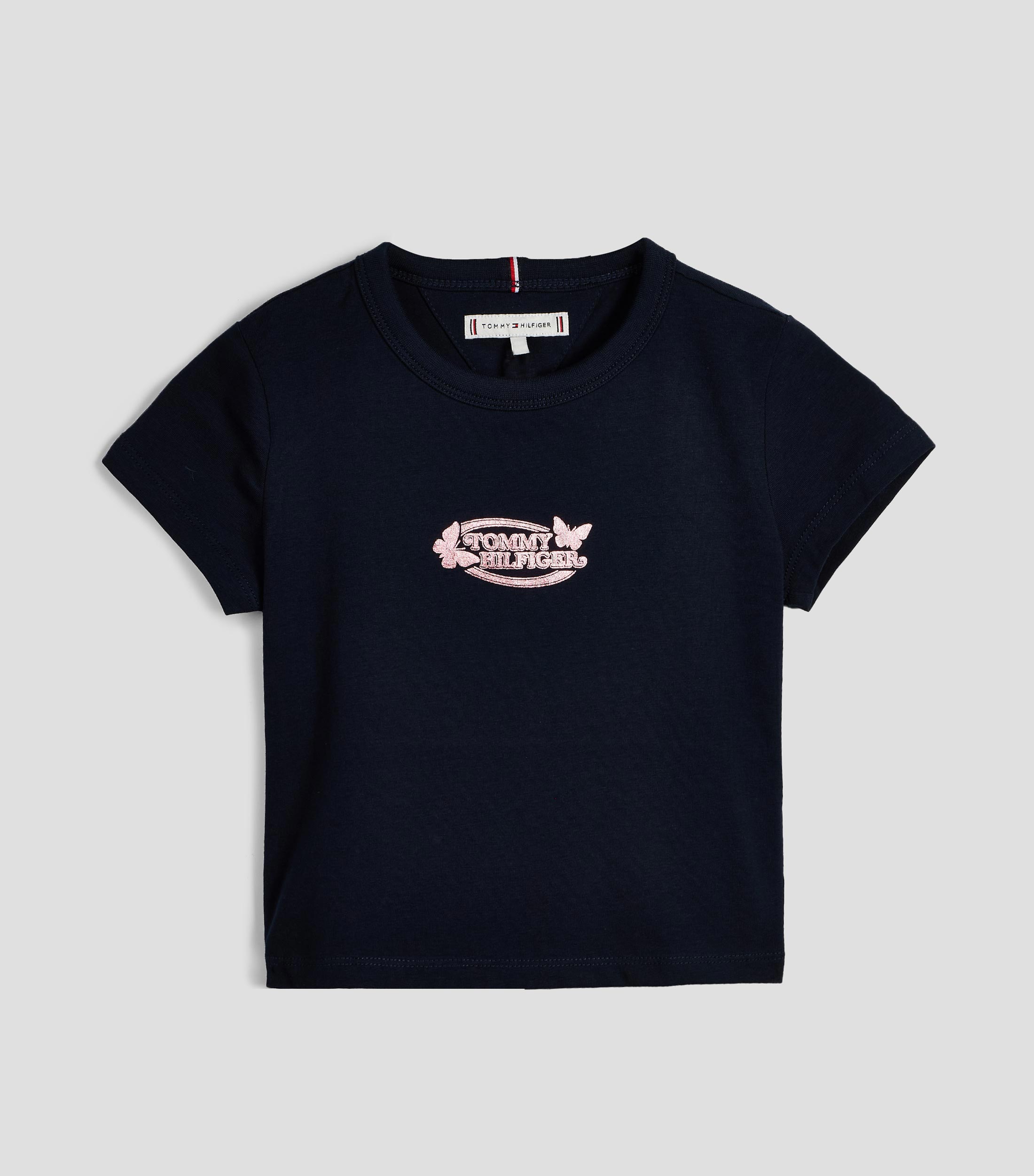 Playera cuello redondo manga corta estampada Niña