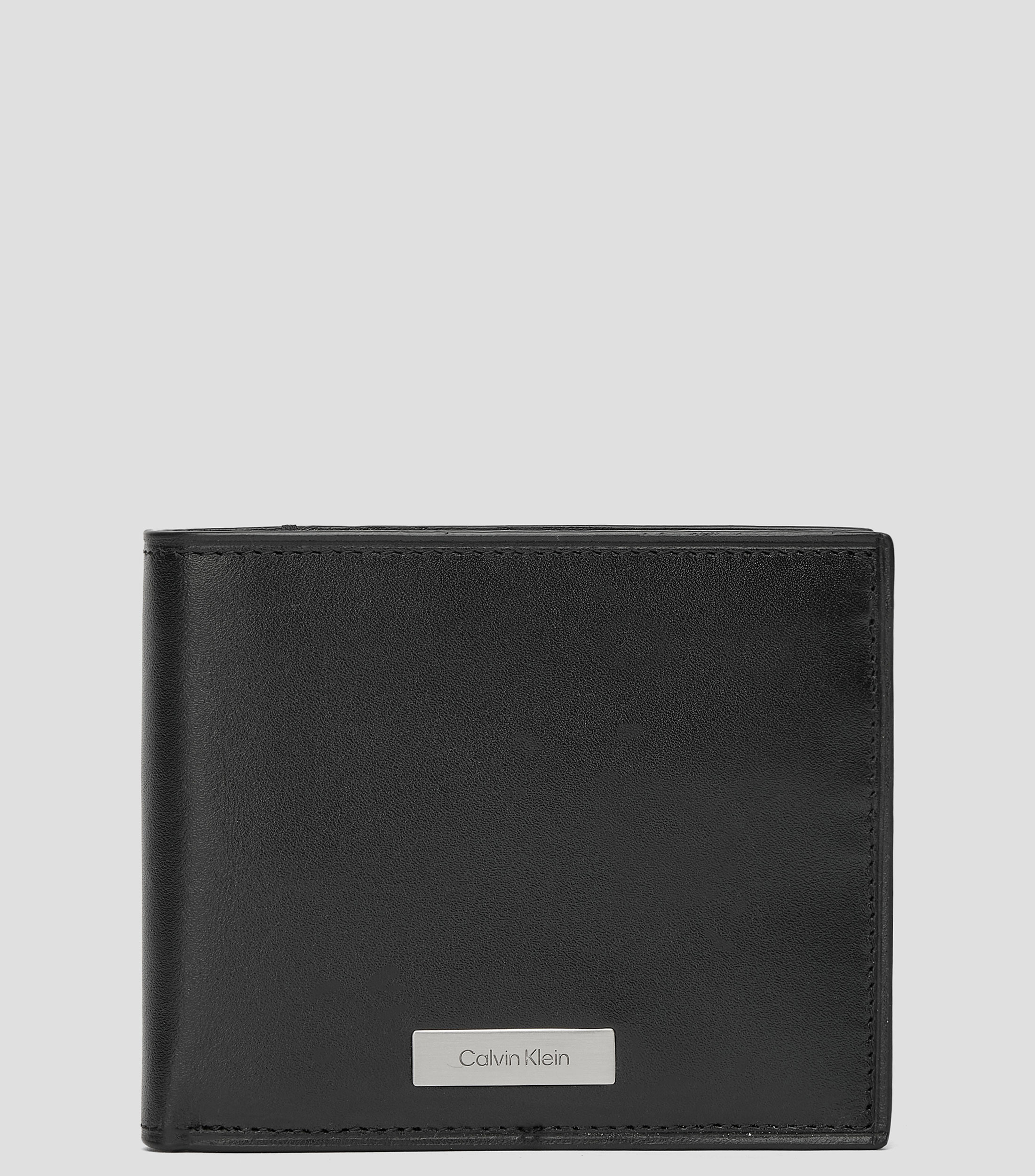 Cartera bifold negra en piel lisa Hombre