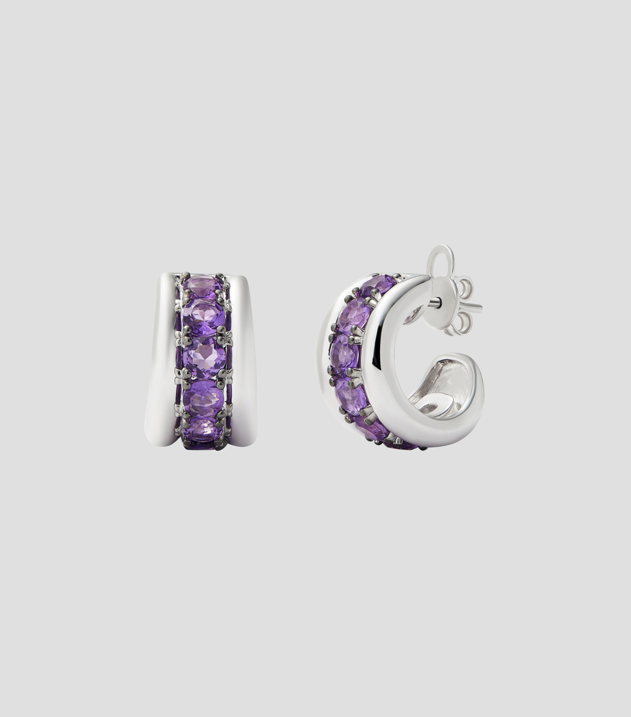 Aretes en plata .925 con amatista Utopian Mujer