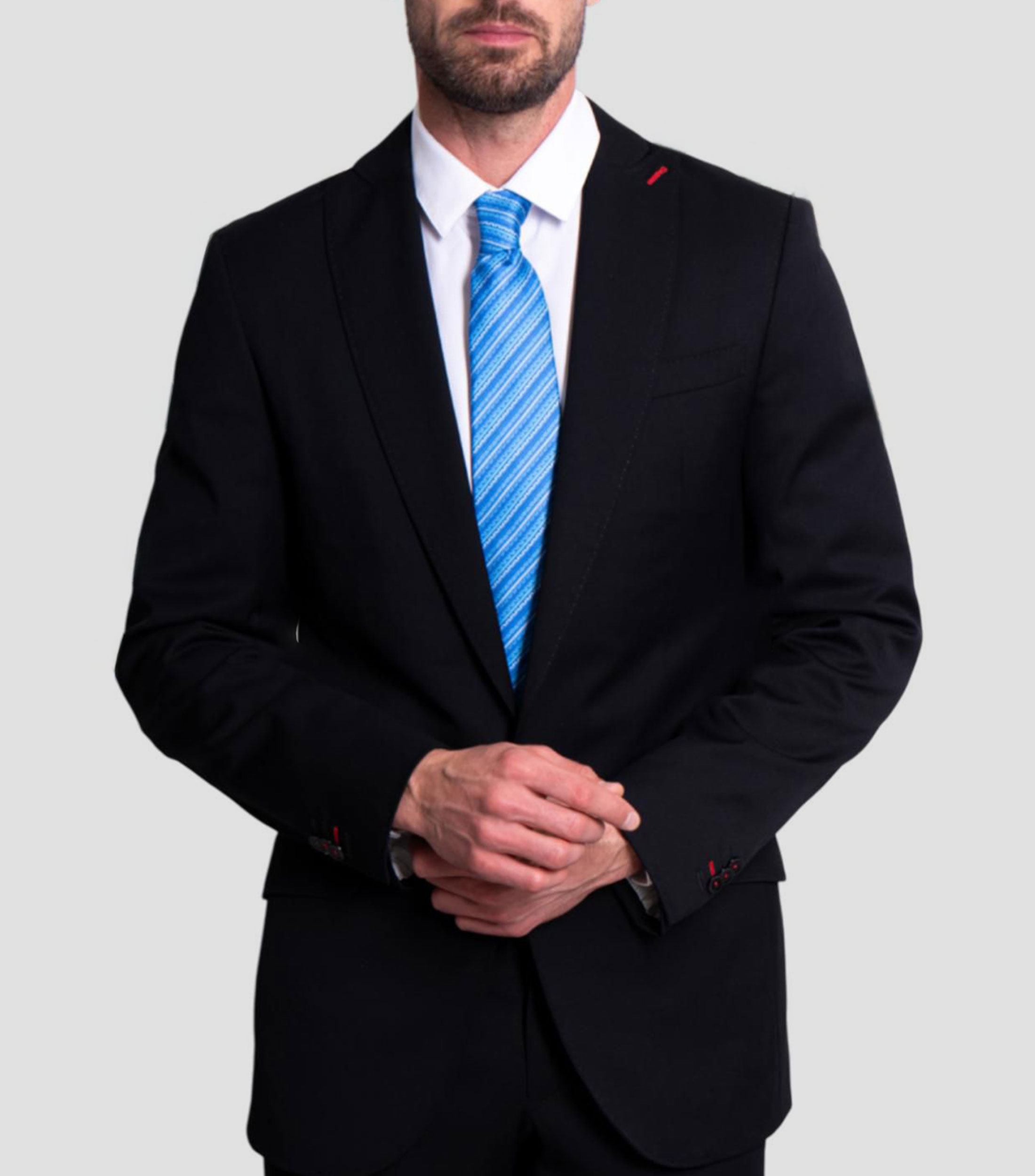 Corbata ancha en seda azul estampada Grecas Prehispánicas