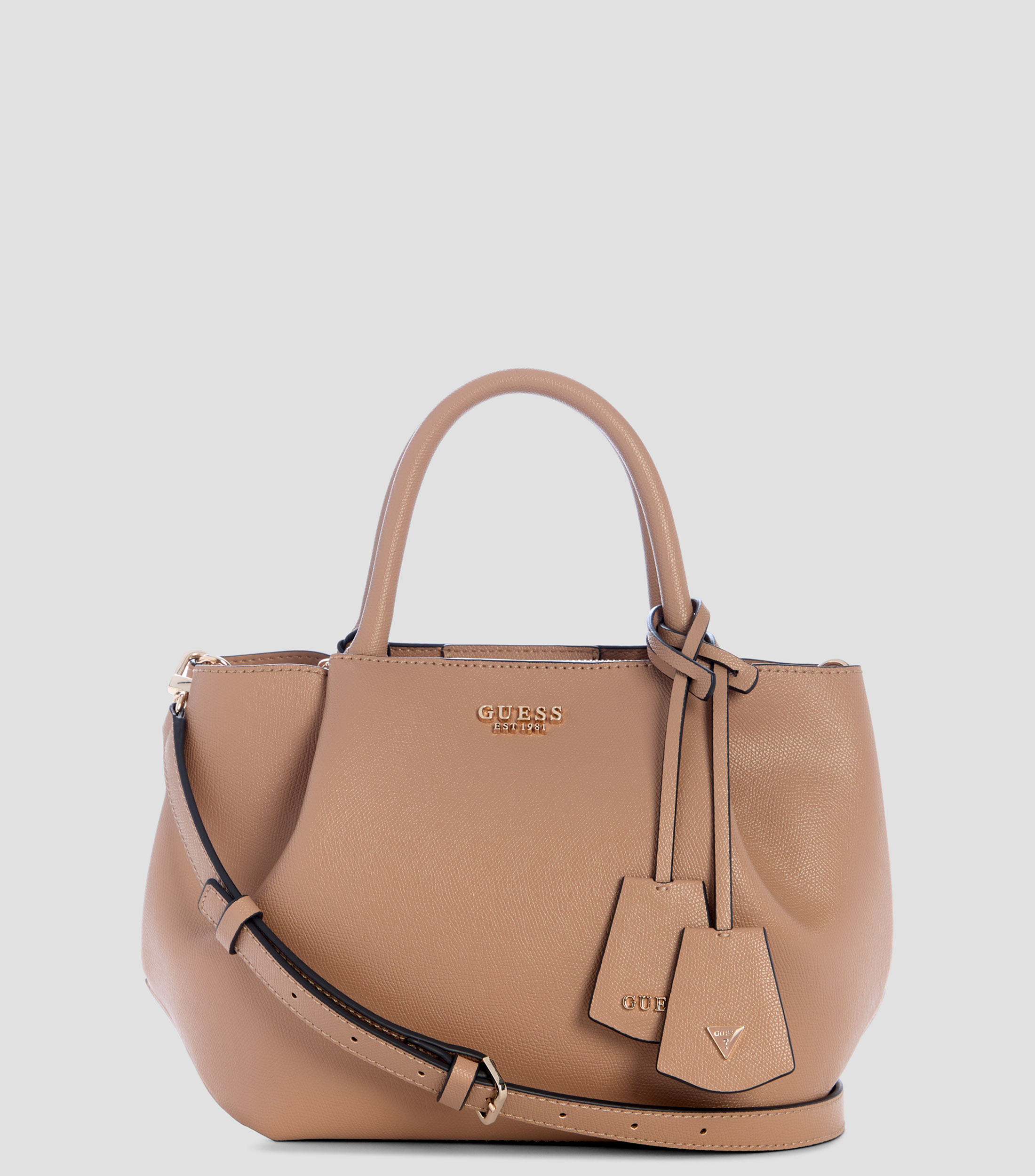 Bolsa satchel lisa con detalle texturizado Mujer