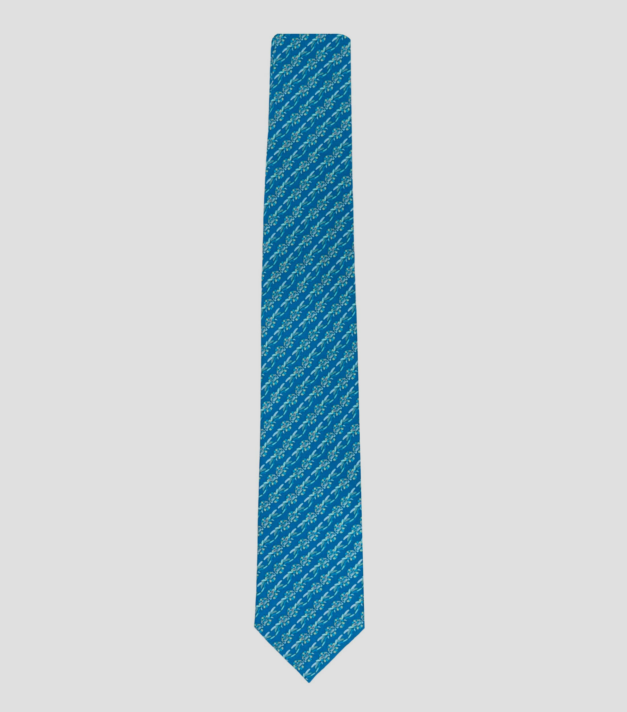 Corbata ancha de seda azul Quetzalcóatl