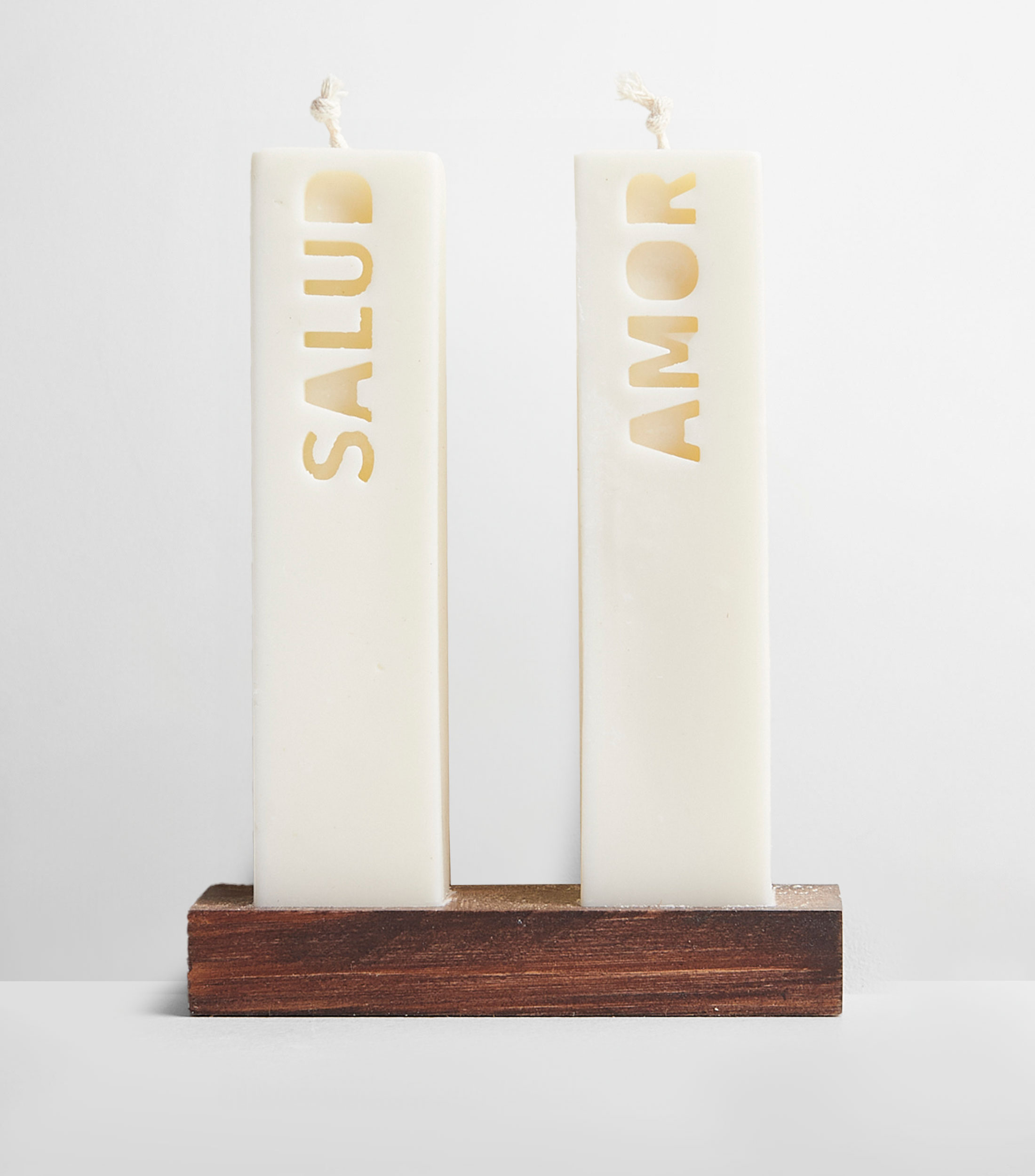 Set 2 velas decorativas Frase