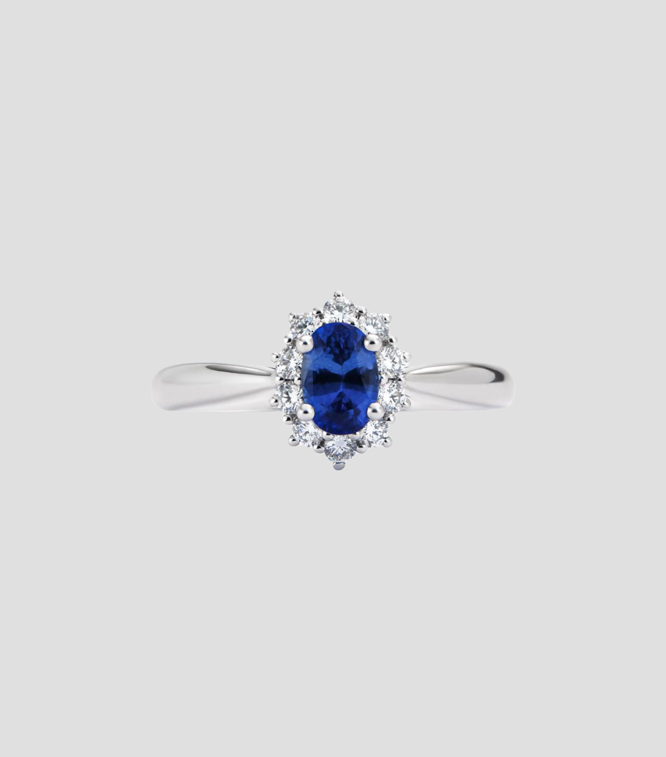 Anillo en Oro blanco de 18 Kilates con zafiro Mujer