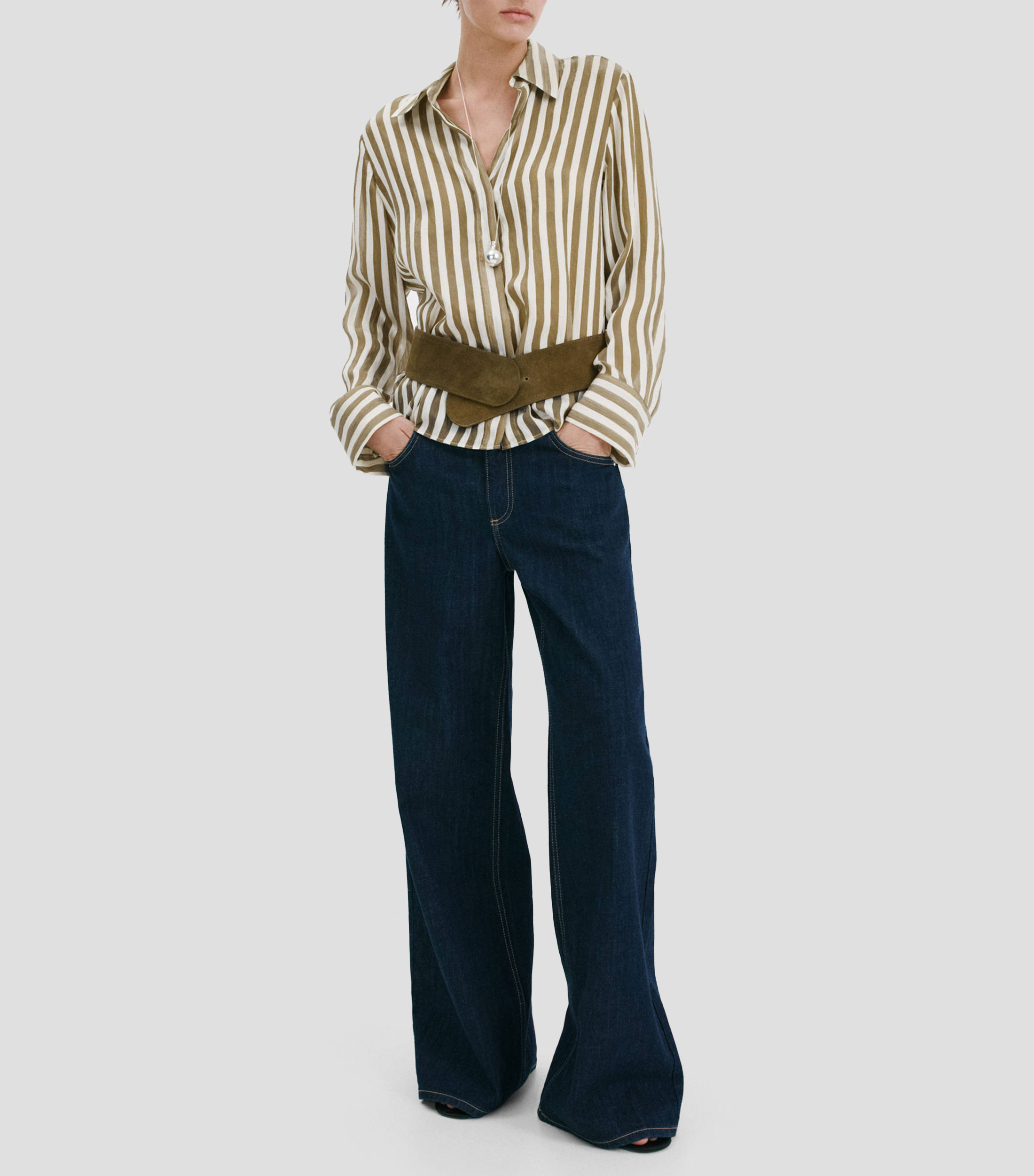 Camisa rayas manga larga Mujer