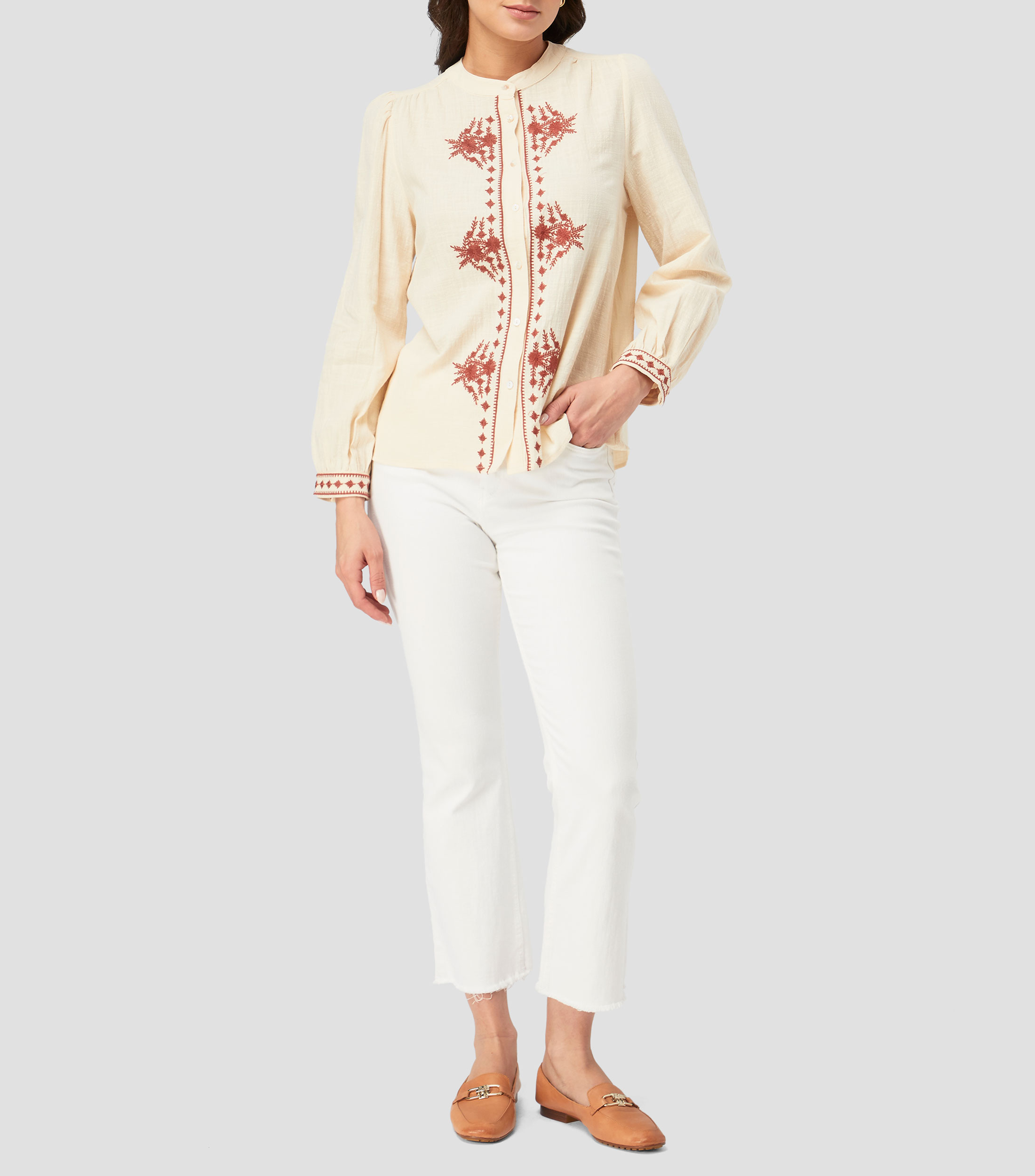 Camisa manga larga liso Mujer