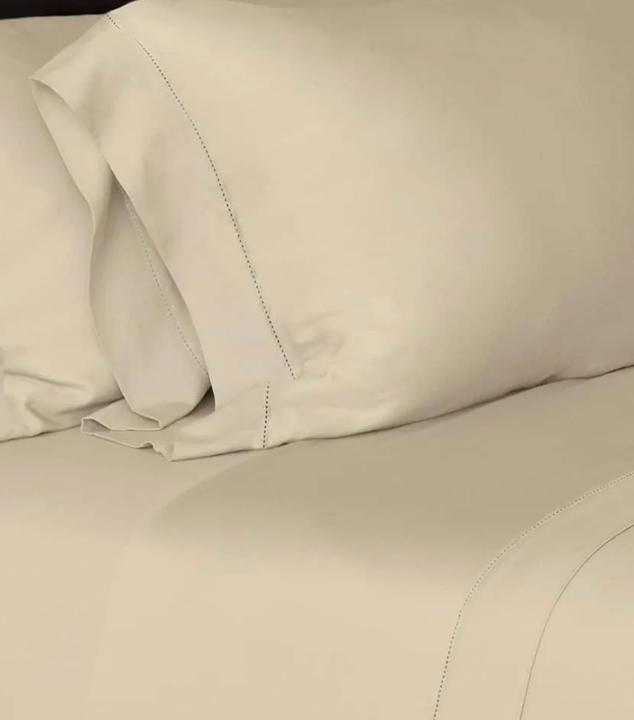 Juego Sábanas King Size de algodón Sateen Beige