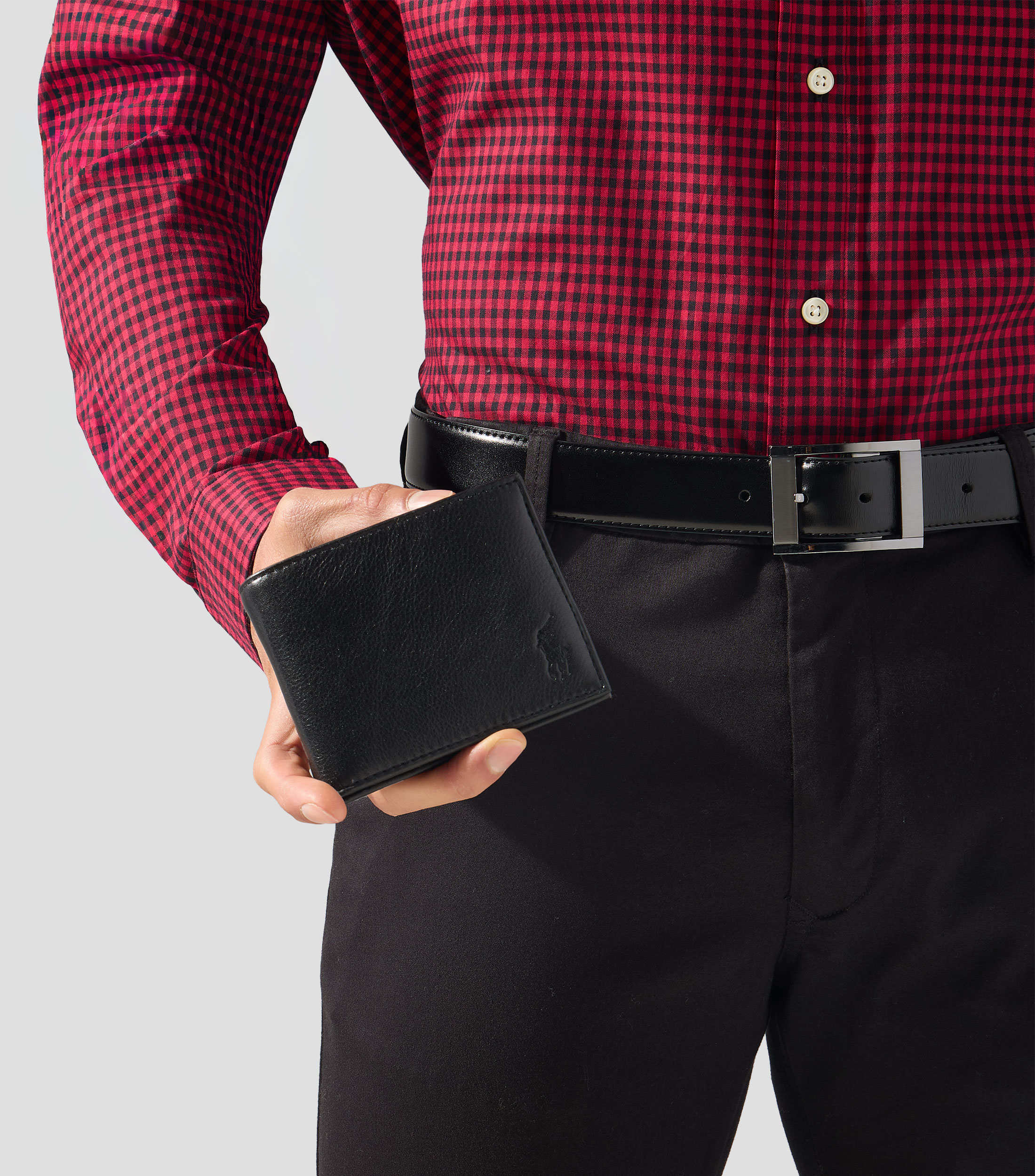 Cartera bifold en piel vacuna Hombre