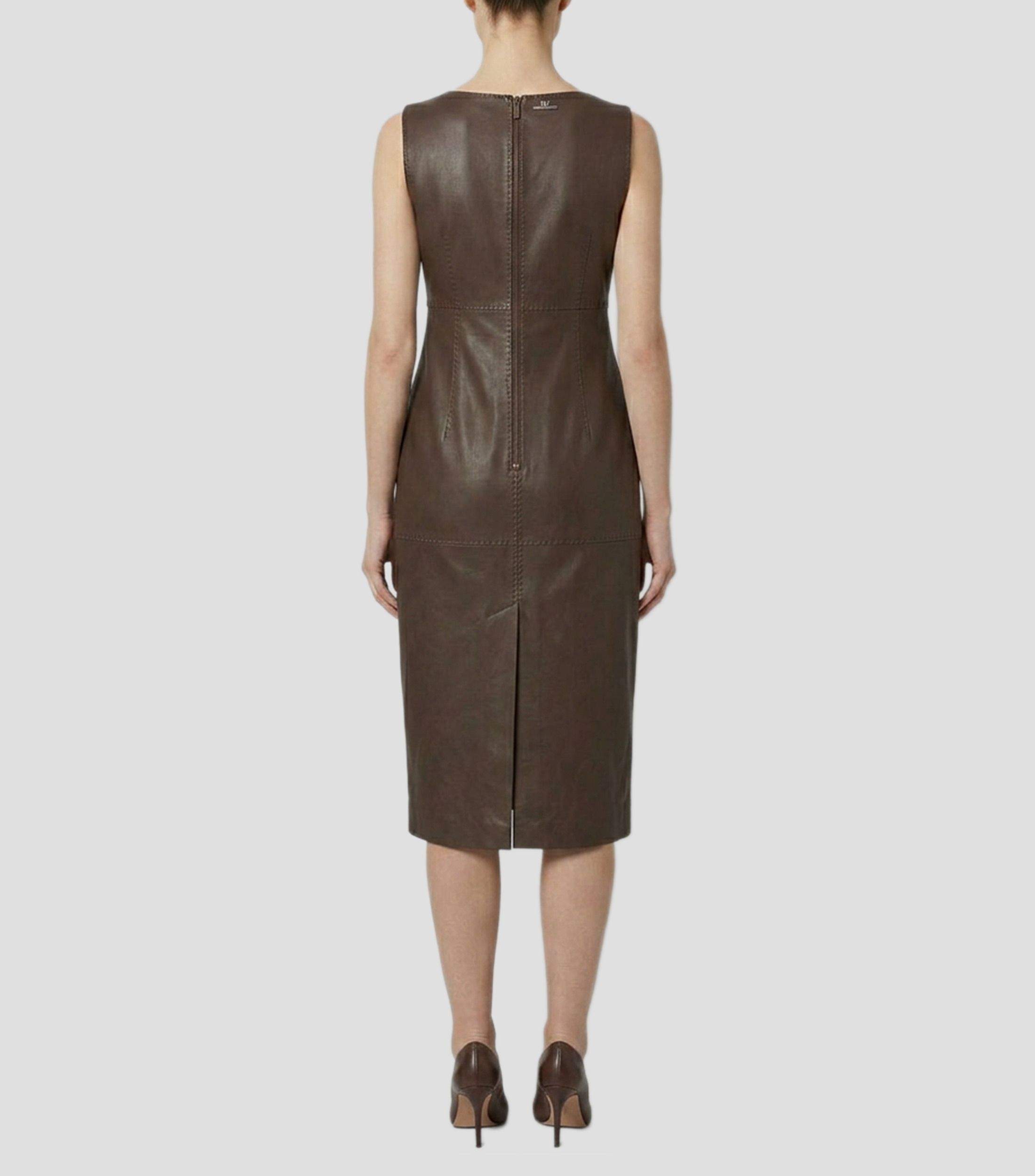 Vestido midi liso Mujer
