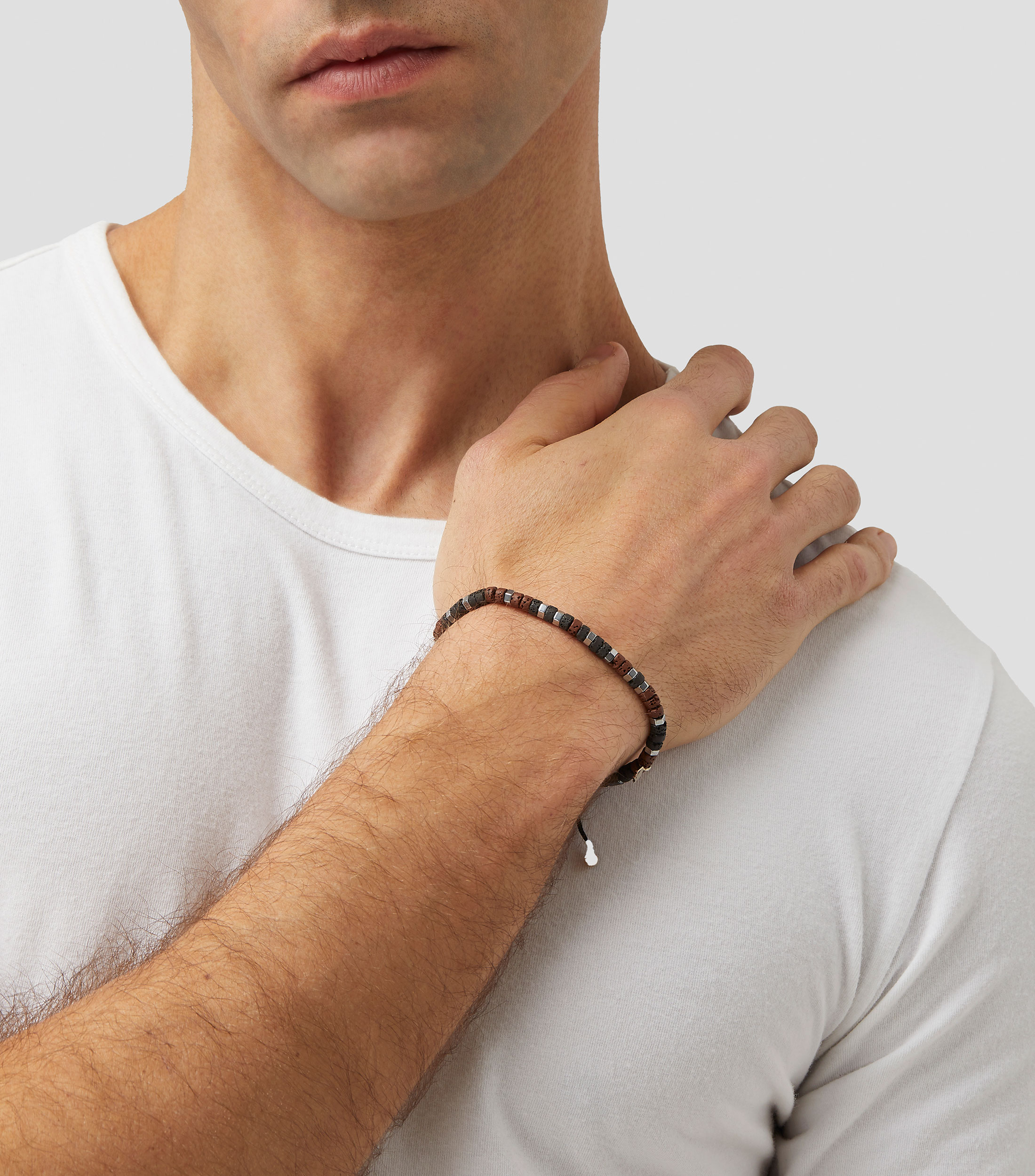 Pulsera con piedra volcánica Hombre