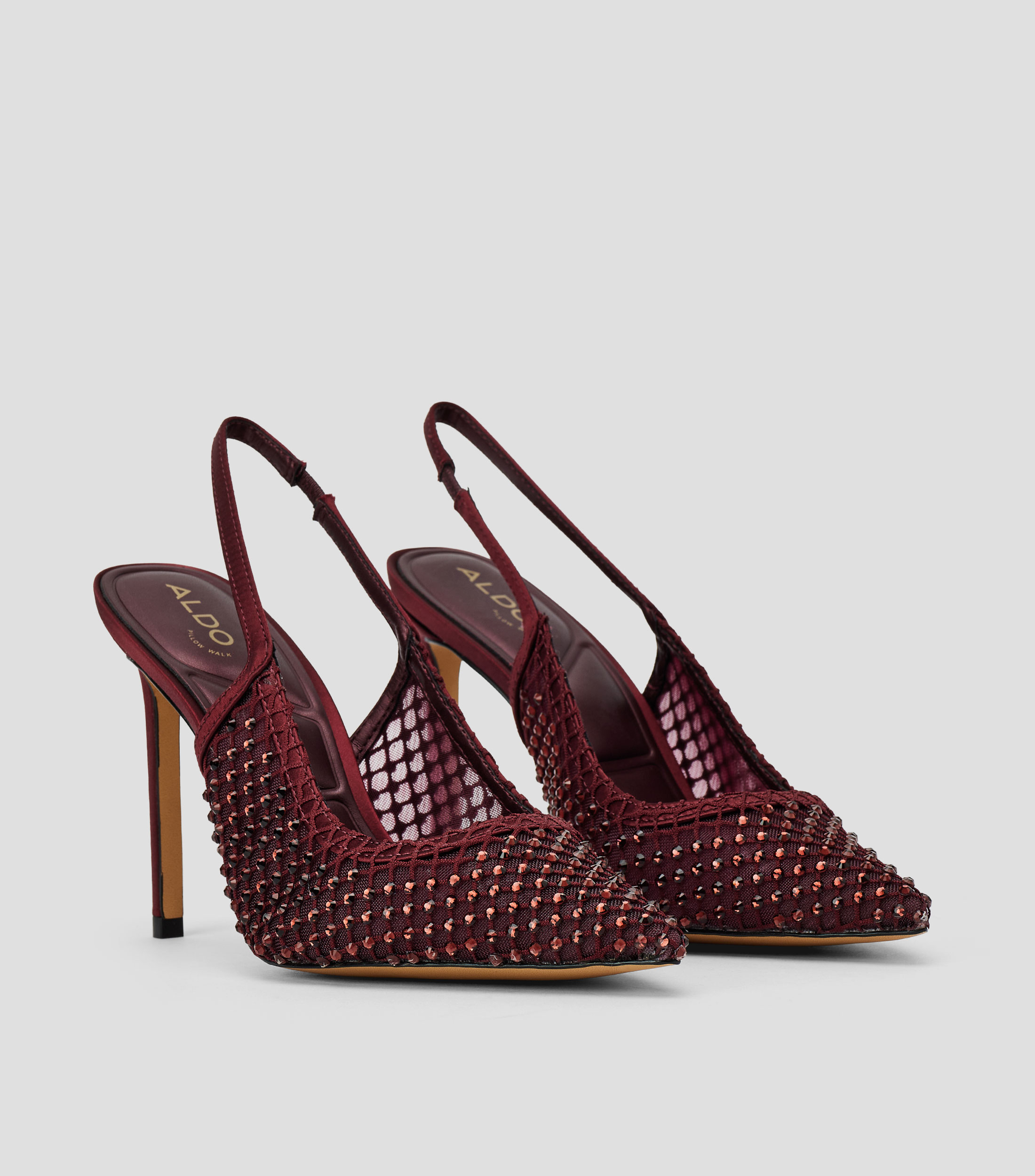 Zapatillas slingback con tacón alto delgado Mujer
