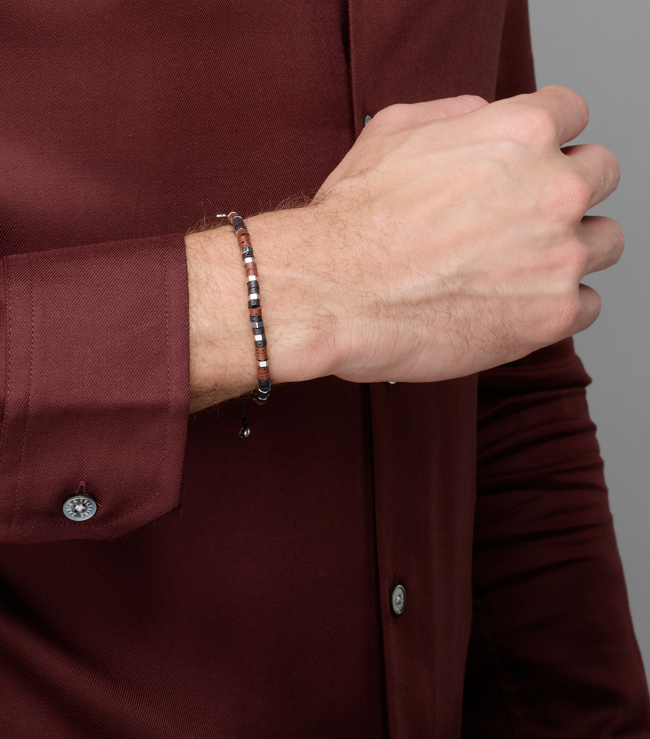 Pulsera con piedra volcánica Hombre