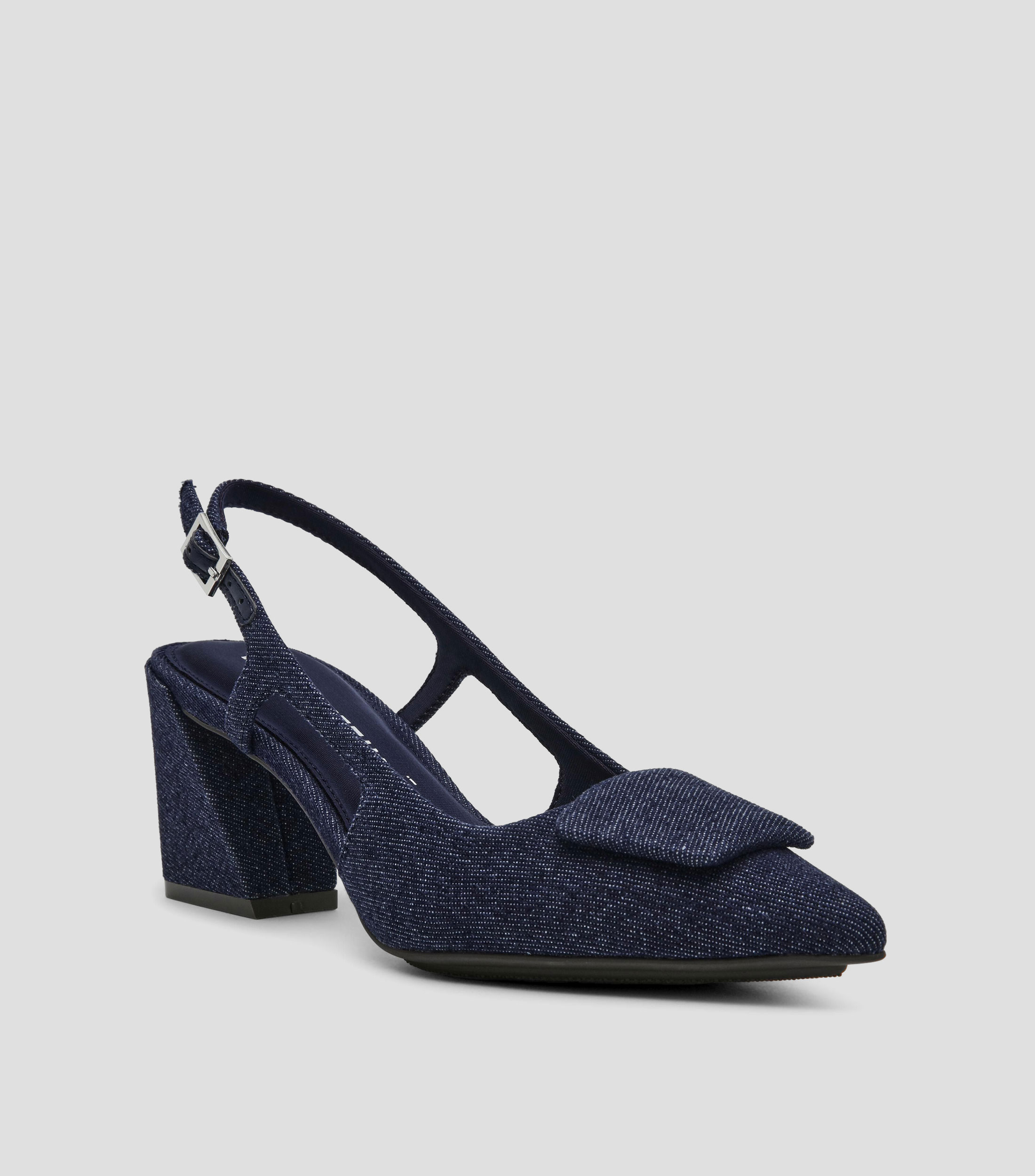 Zapatillas con tacón bajo cuadrado Mujer