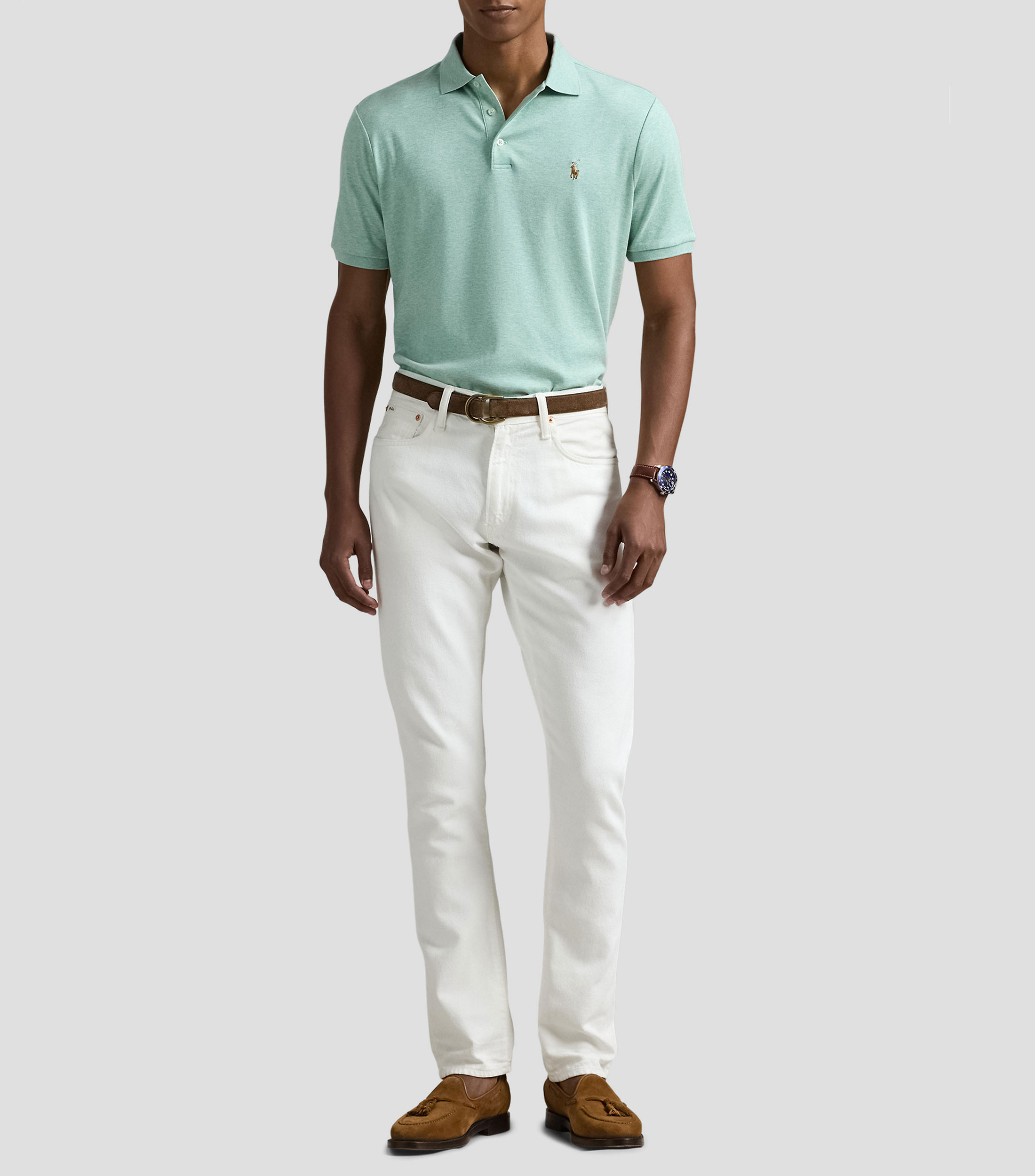 Playera tipo polo manga corta lisa Hombre