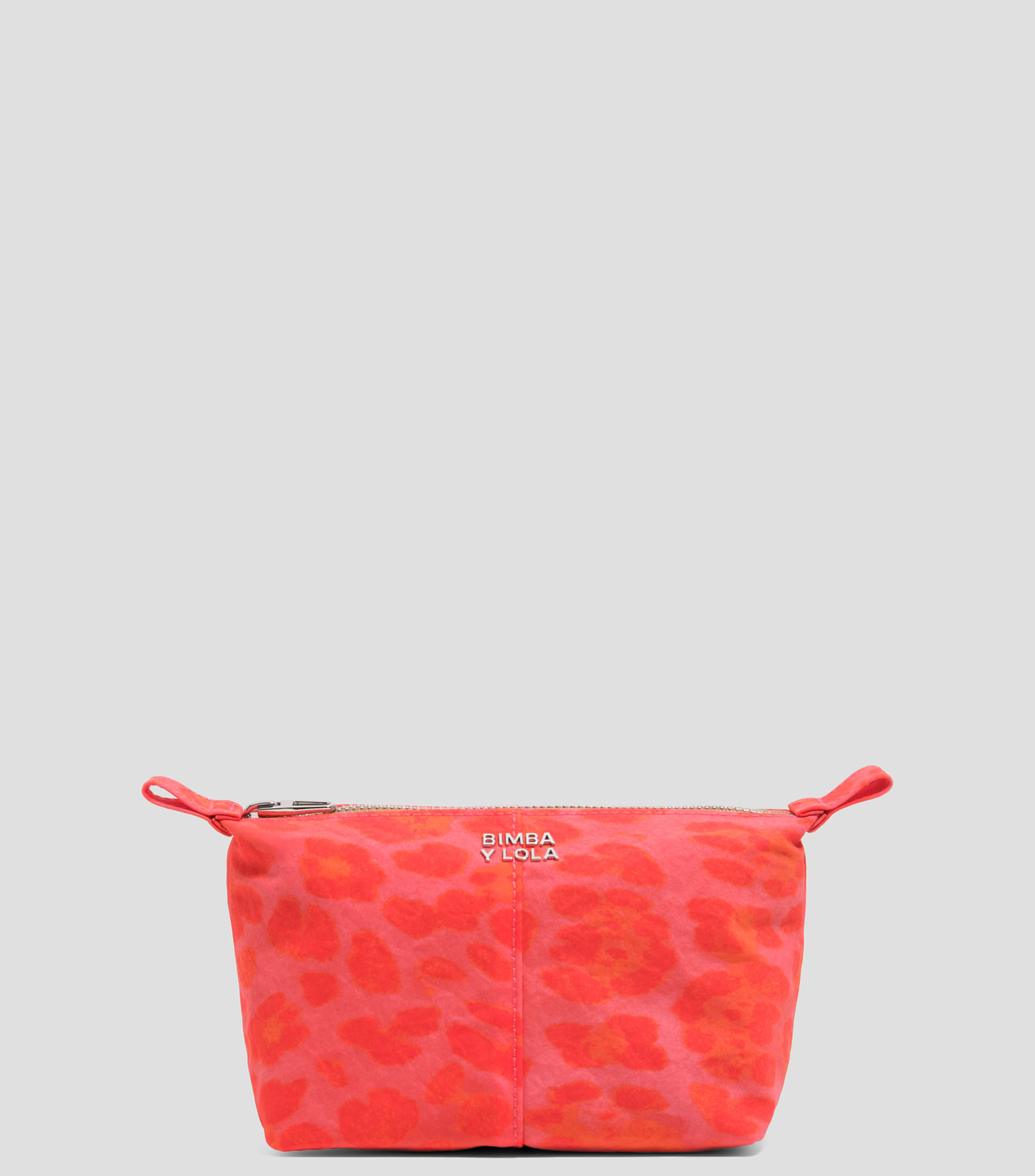 Cosmetiquera trapecio nylon leopardo rosa Mujer