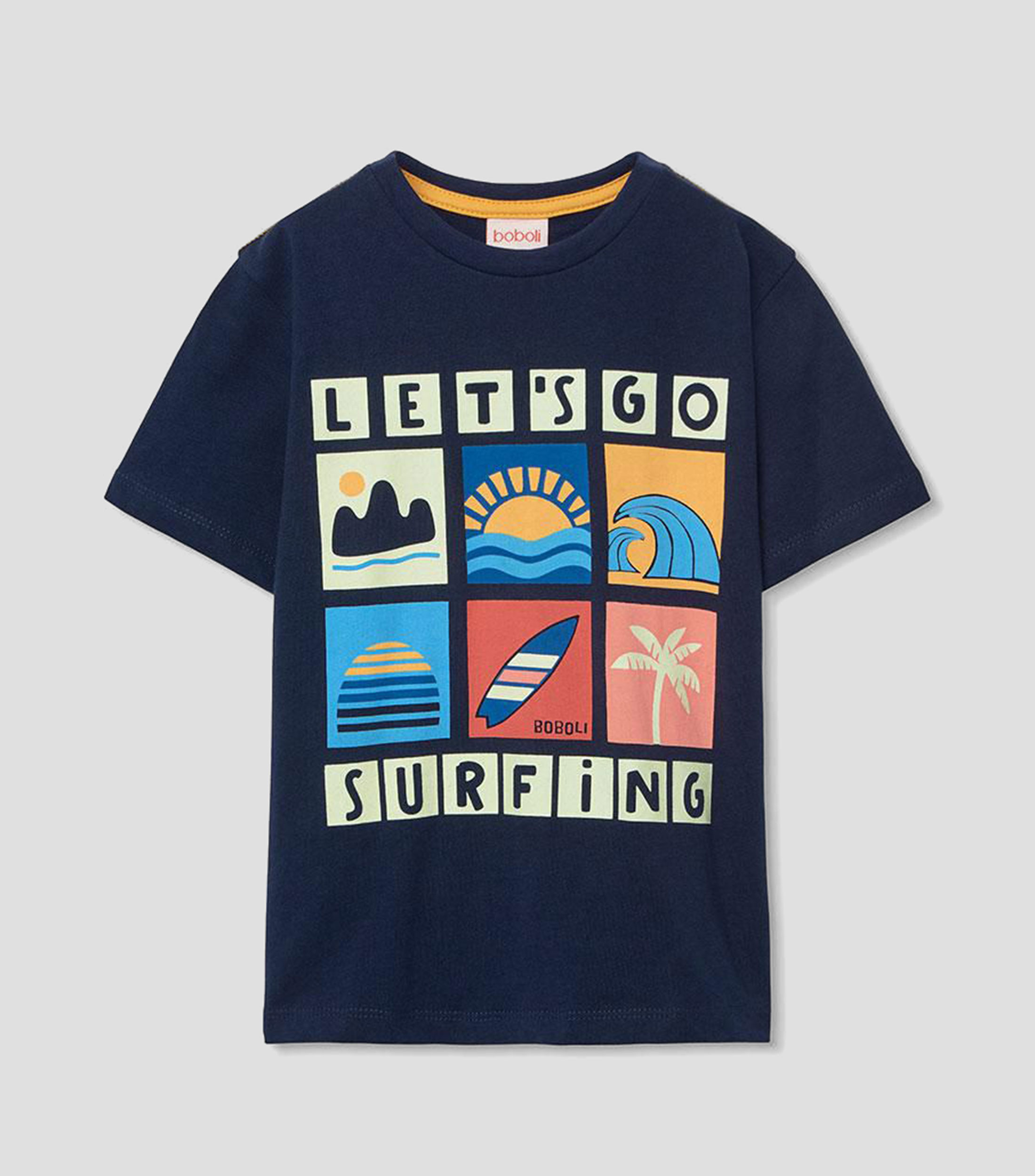 Playera de cuello redondo con manga corta estampada Bebé