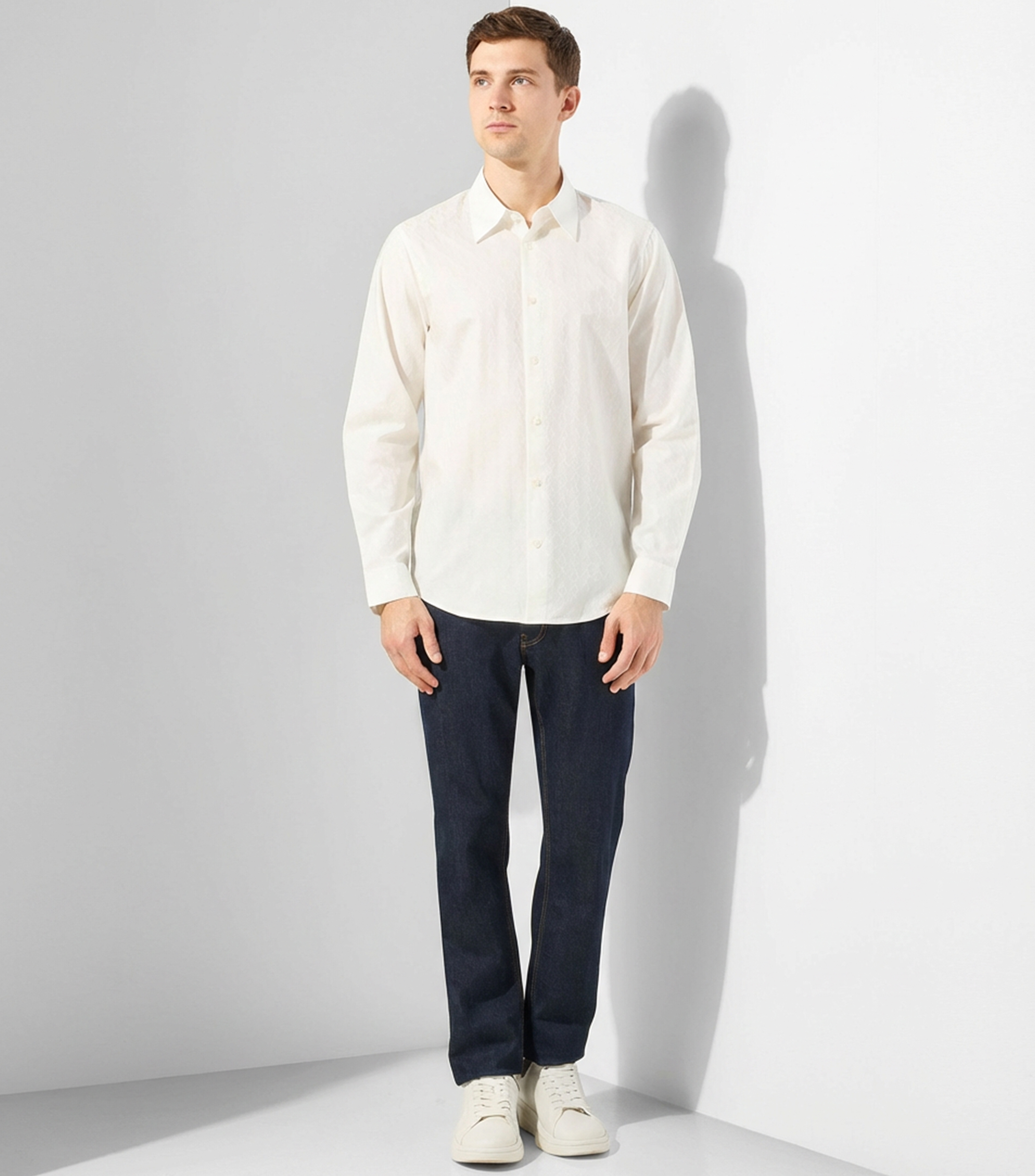 Camisa monogram con manga larga Hombre