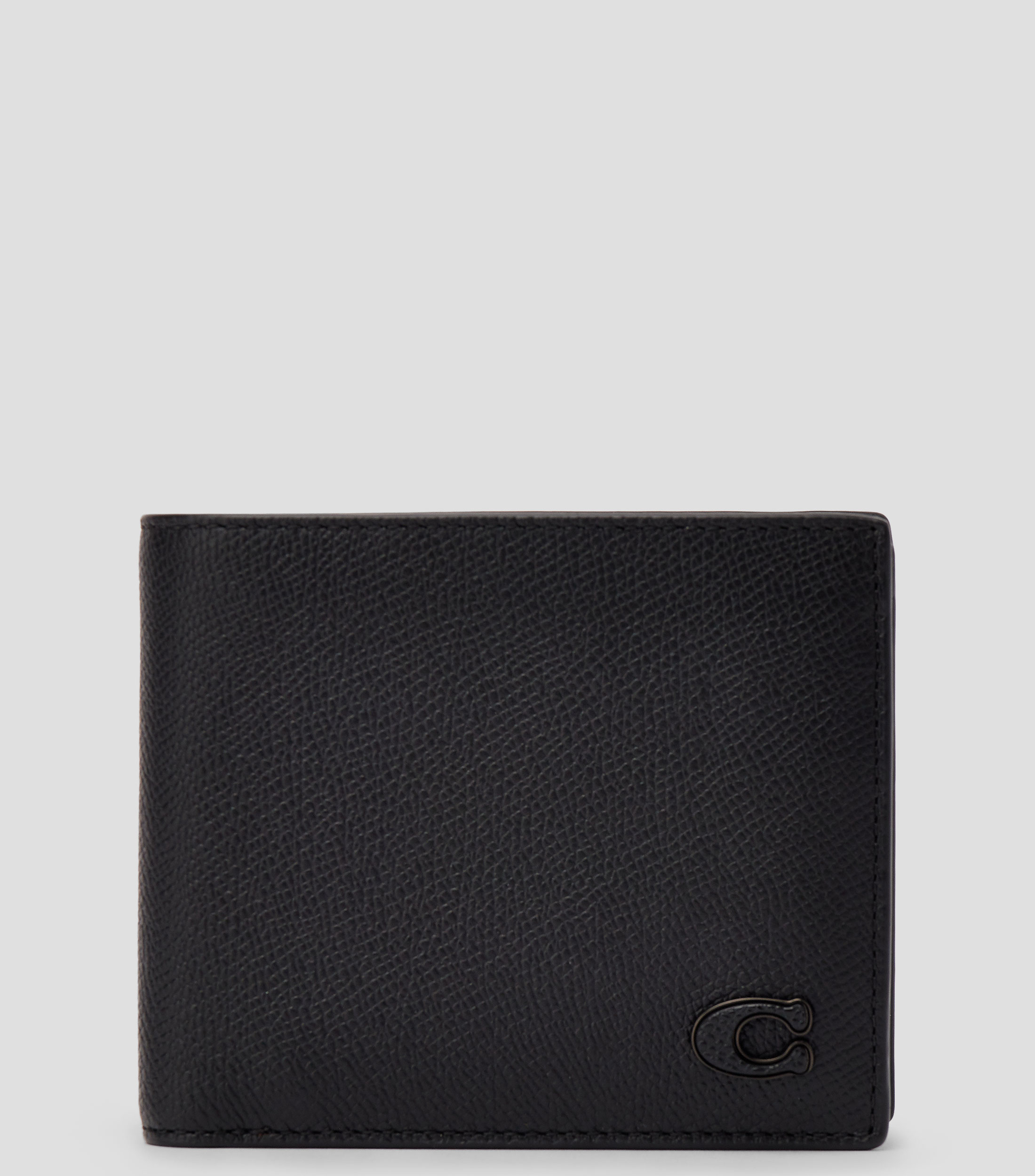 Cartera Bifold Negro en Piel lisa Hombre