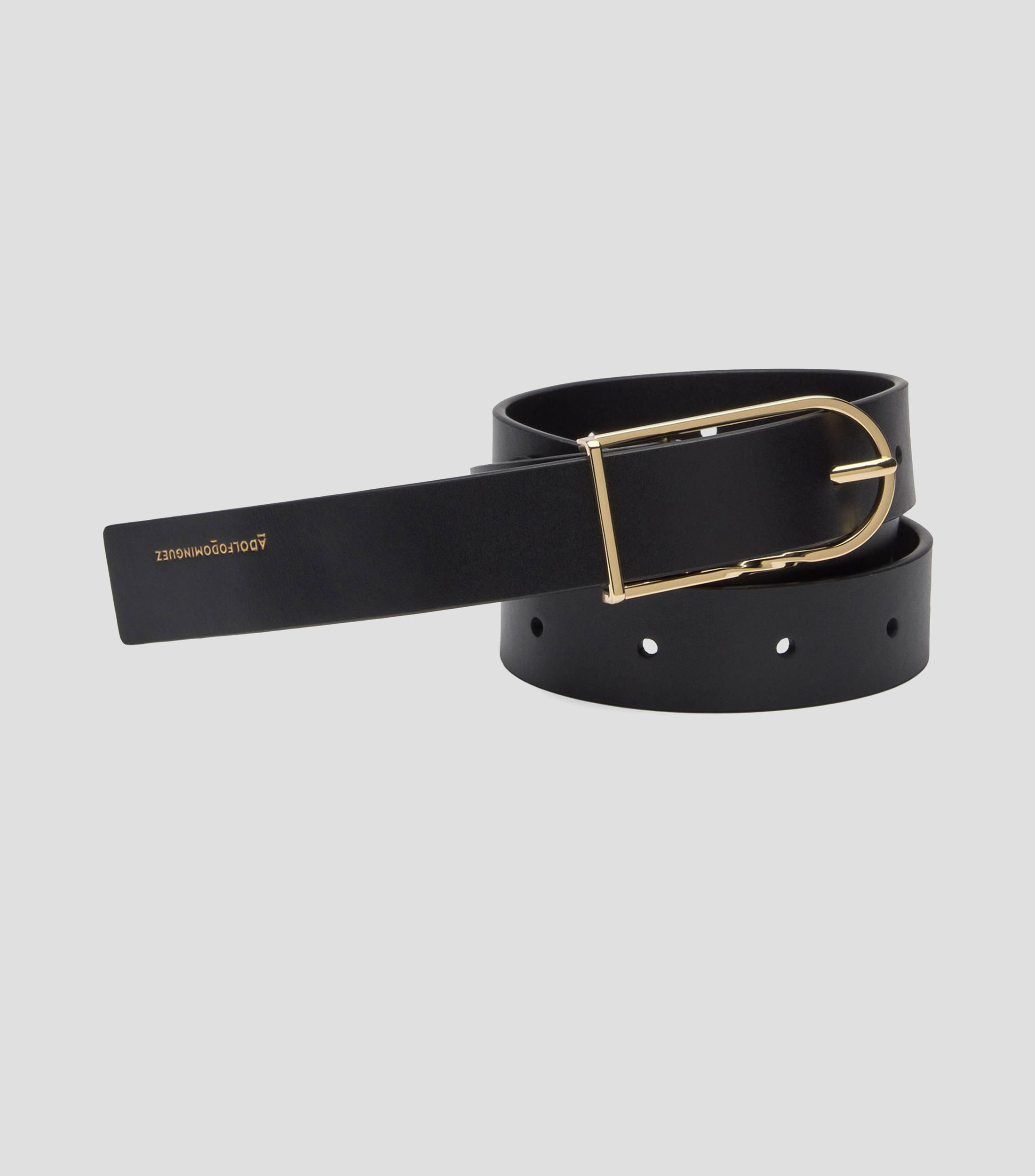 Cinturón en piel bovina negro casual Mujer