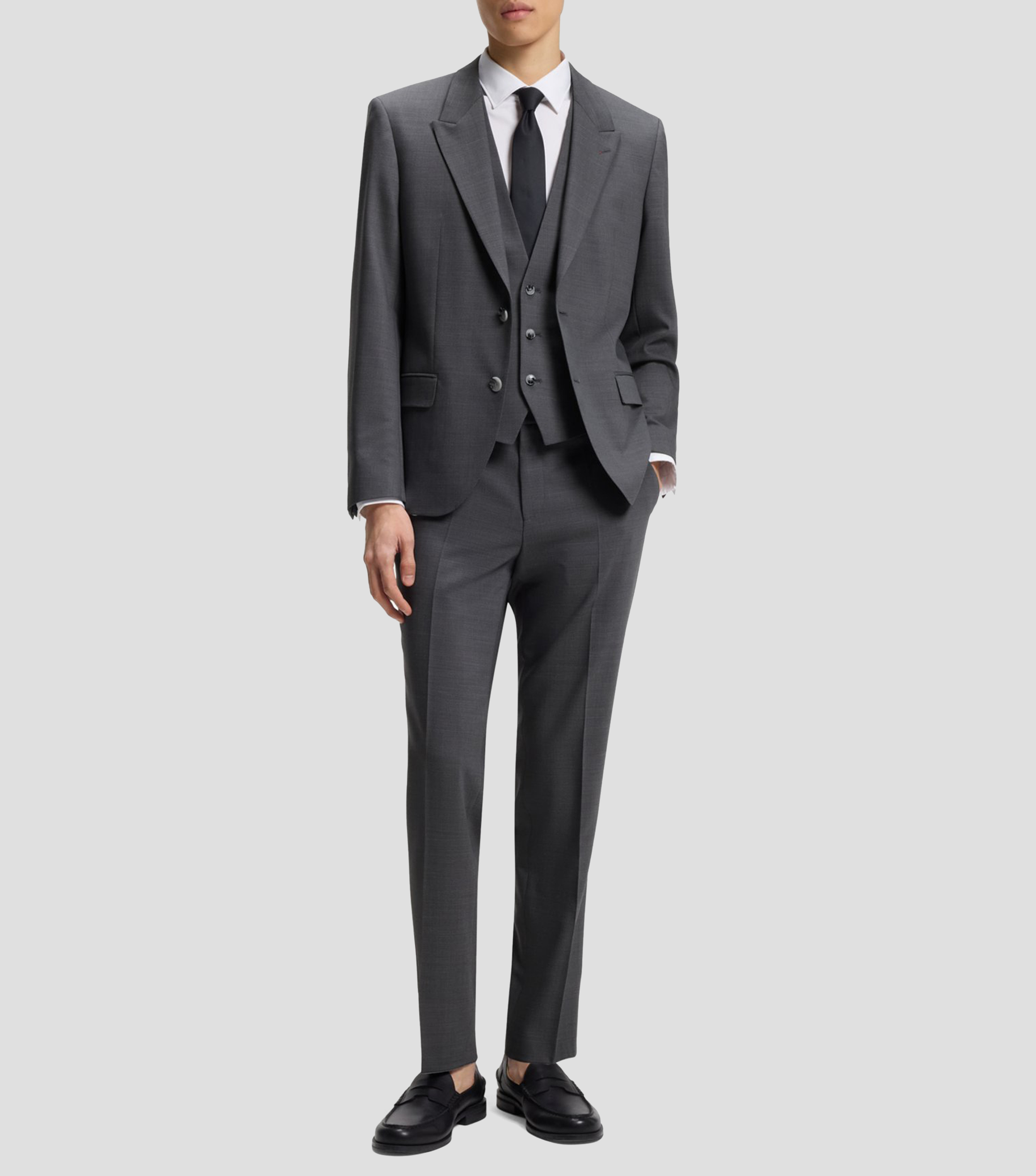 Traje 3 piezas corte regular jaspeado Hombre
