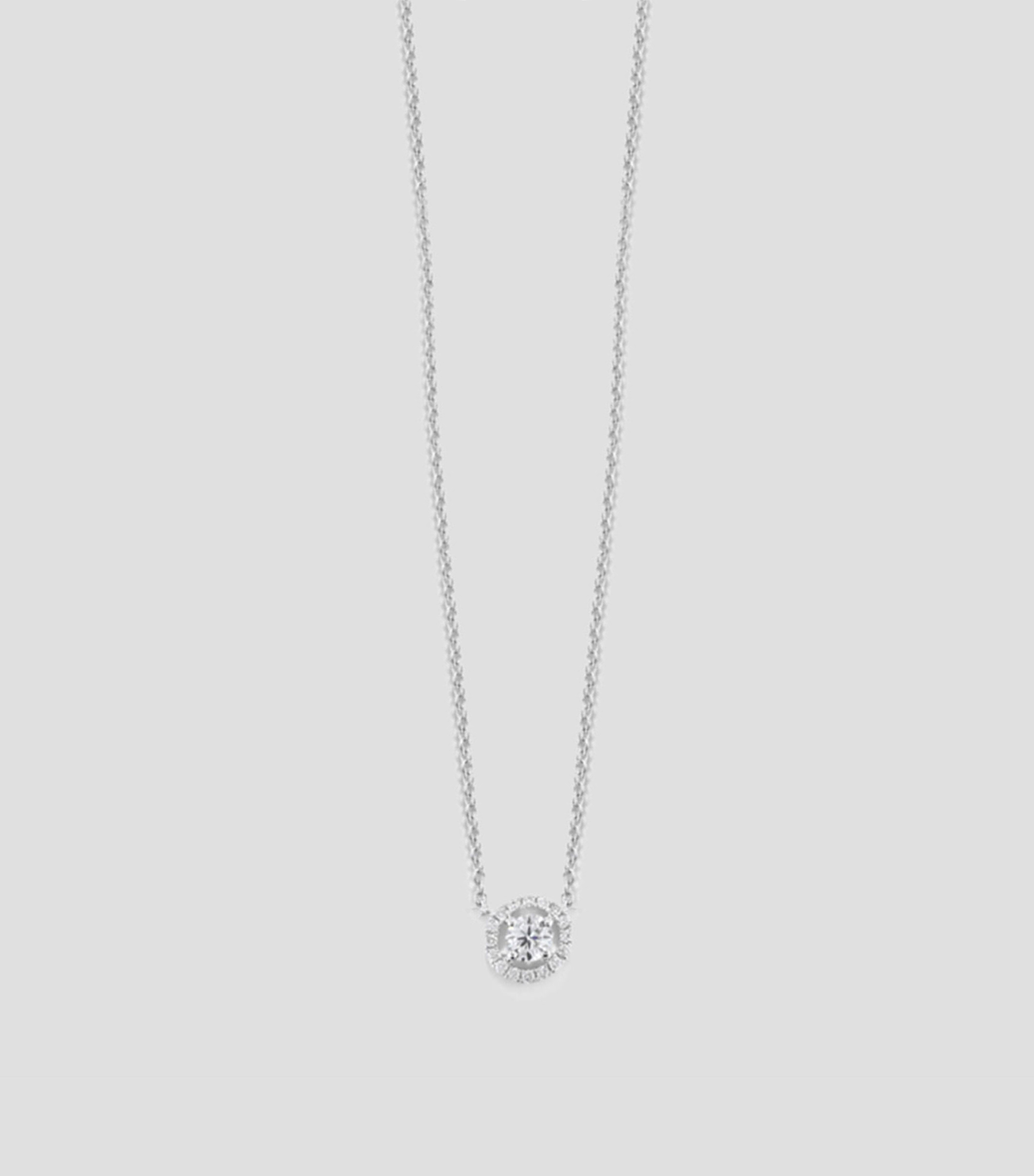Collar en oro blanco con diamante Mujer