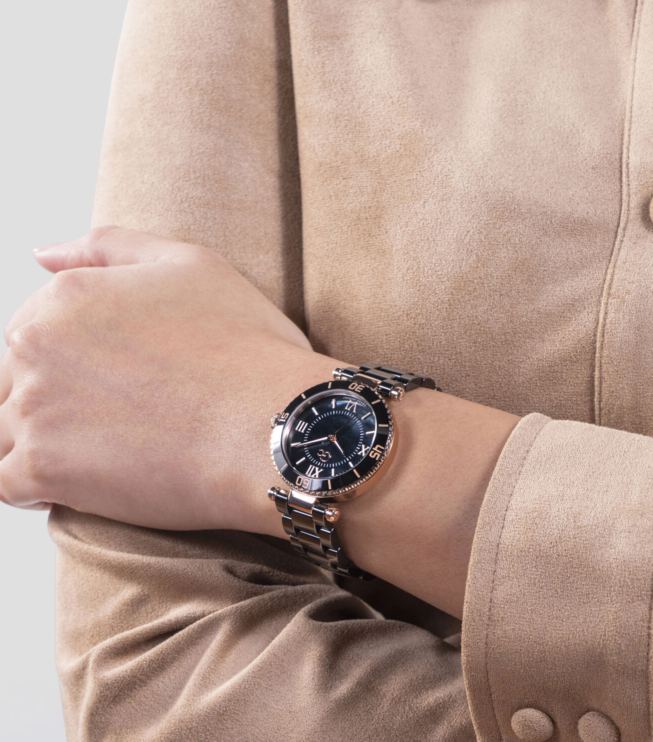 Reloj para Mujer casual Muse Ceramic negro, dorado