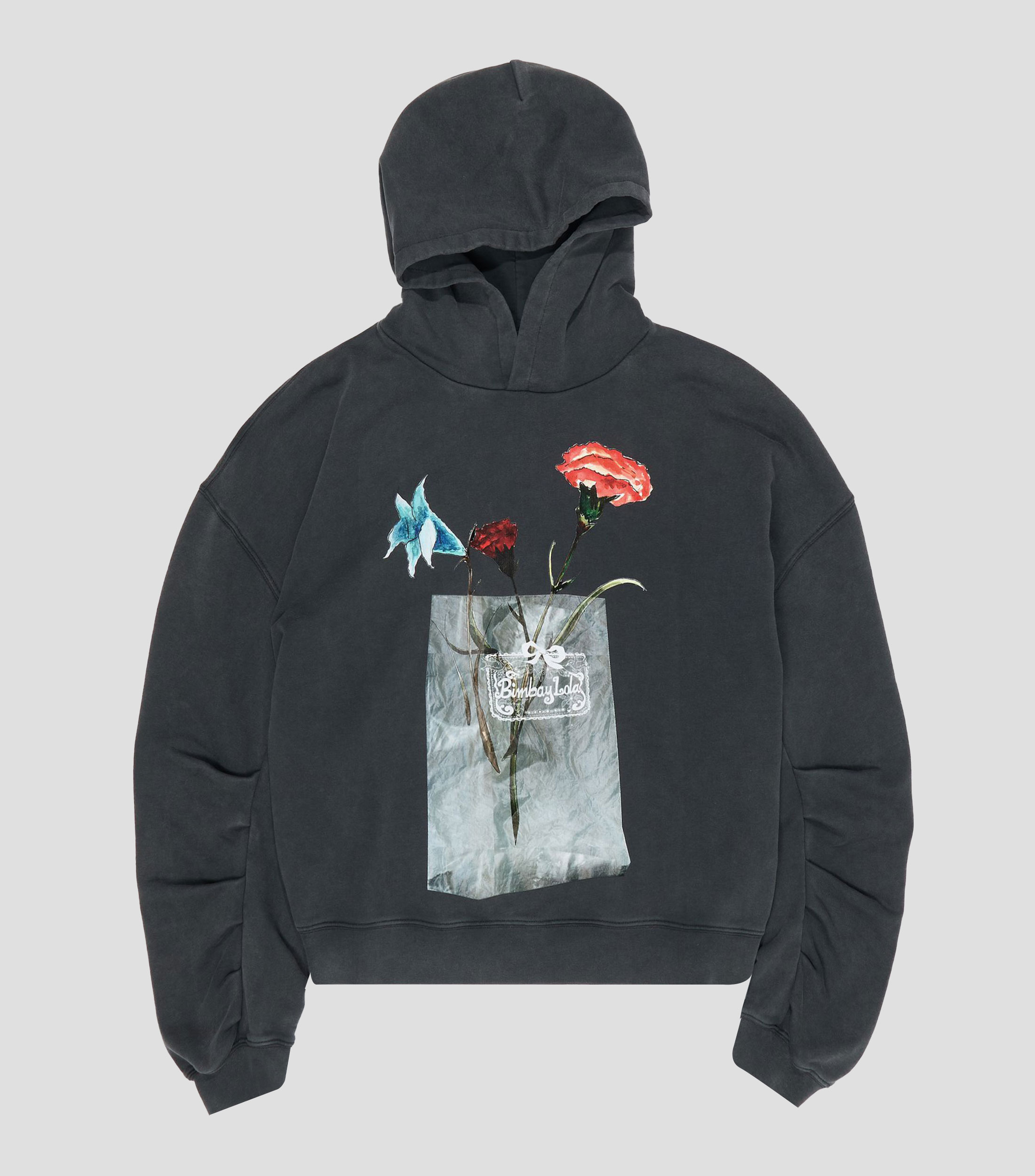 Sudadera capucha logo flores Mujer